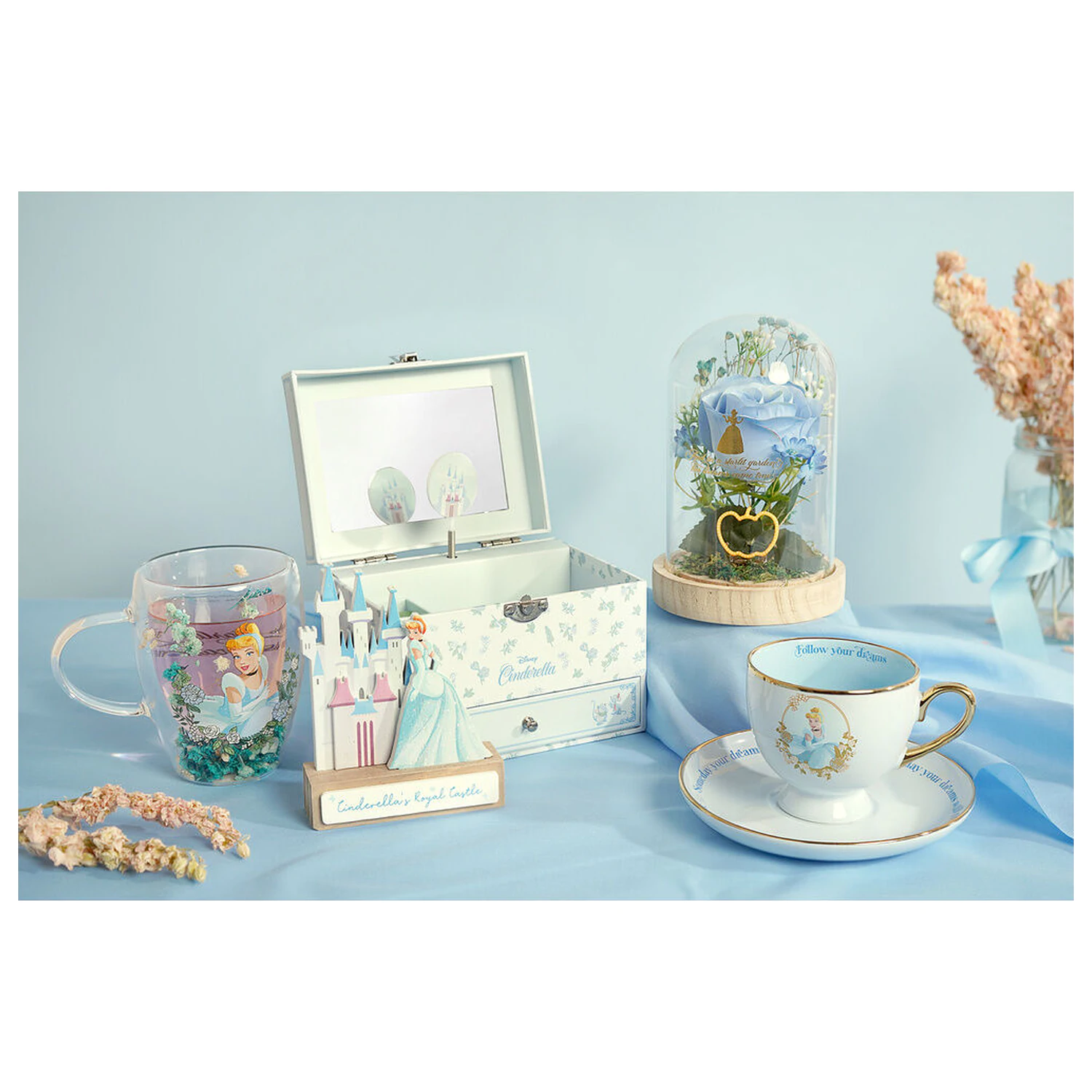 Disney Princess Cinderella szklanka z suszonymi kwiatami 300 ml zdjęcie produktu