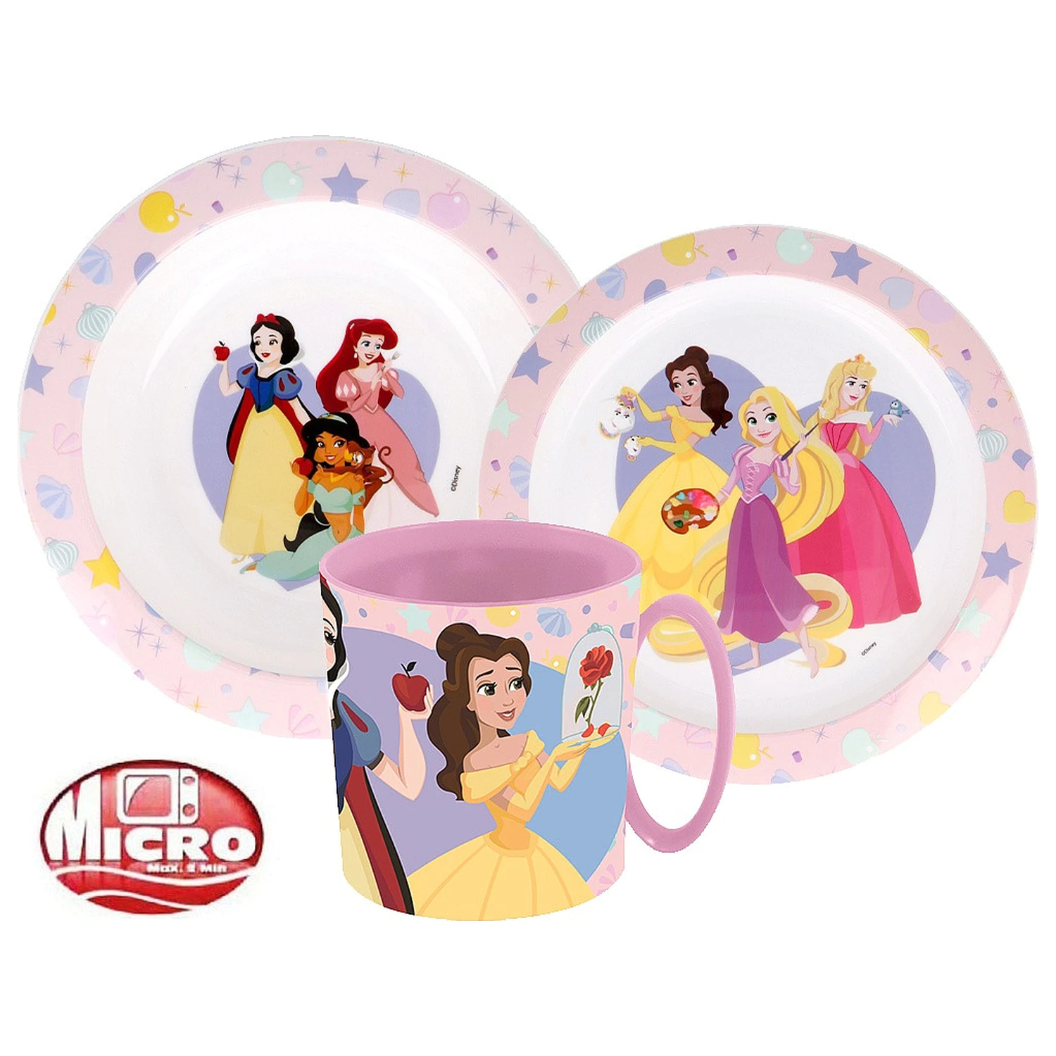 Disney Princess True Zestaw zastawy obiadowej, zestaw Micro Plastic z kubkiem zdjęcie produktu