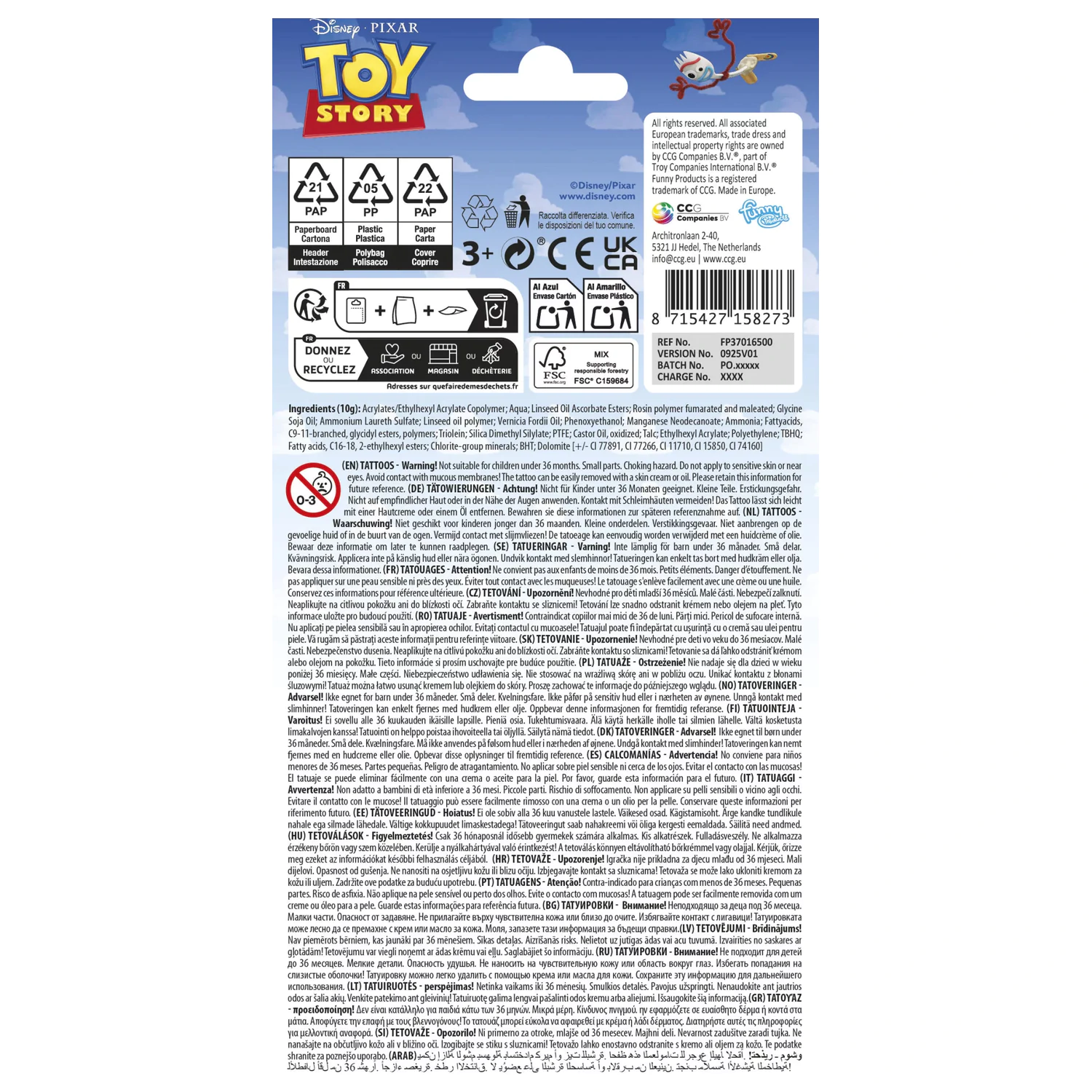 Disney Toy Story Adventure Tatuaże 12 szt. zdjęcie produktu