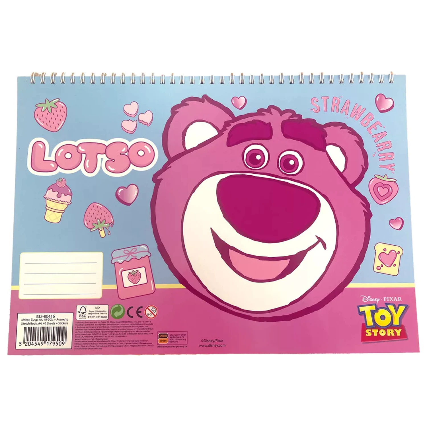 Disney Toy Story Lotso A4 spiralny szkicownik 40 arkuszy z naklejkami zdjęcie produktu