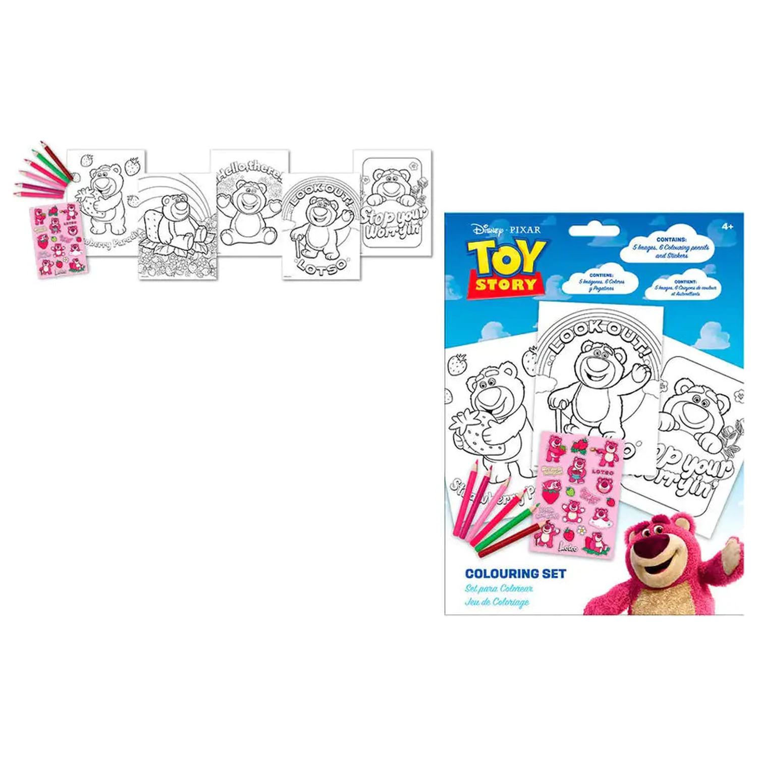 Disney Toy Story Lotso Strawberry zestaw do kolorowania z naklejkami zdjęcie produktu