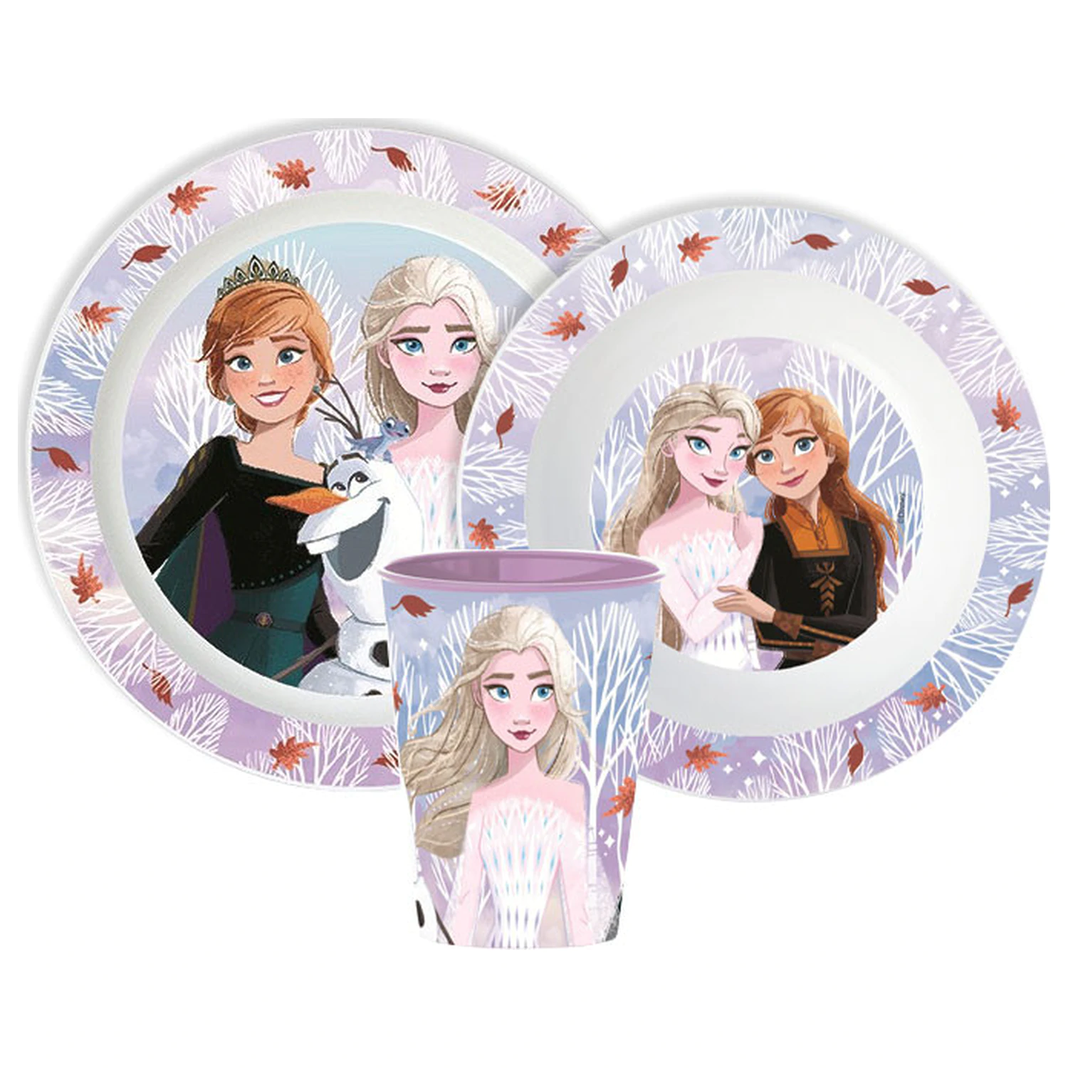 Disney Frozen Zestaw zastawy stołowej "Autumn Leaves", zestaw z mikro plastiku, ze szkłem zdjęcie produktu