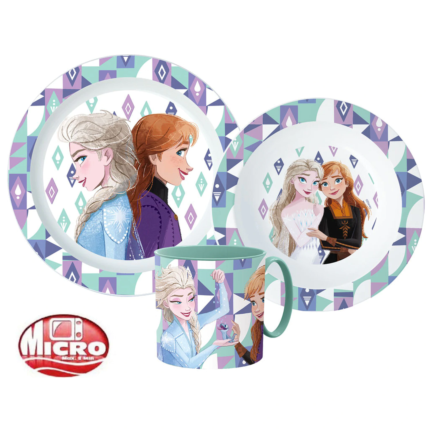 Disney Frozen Ice Magic zestaw naczyń, mikro plastikowy zestaw z kubkiem zdjęcie produktu