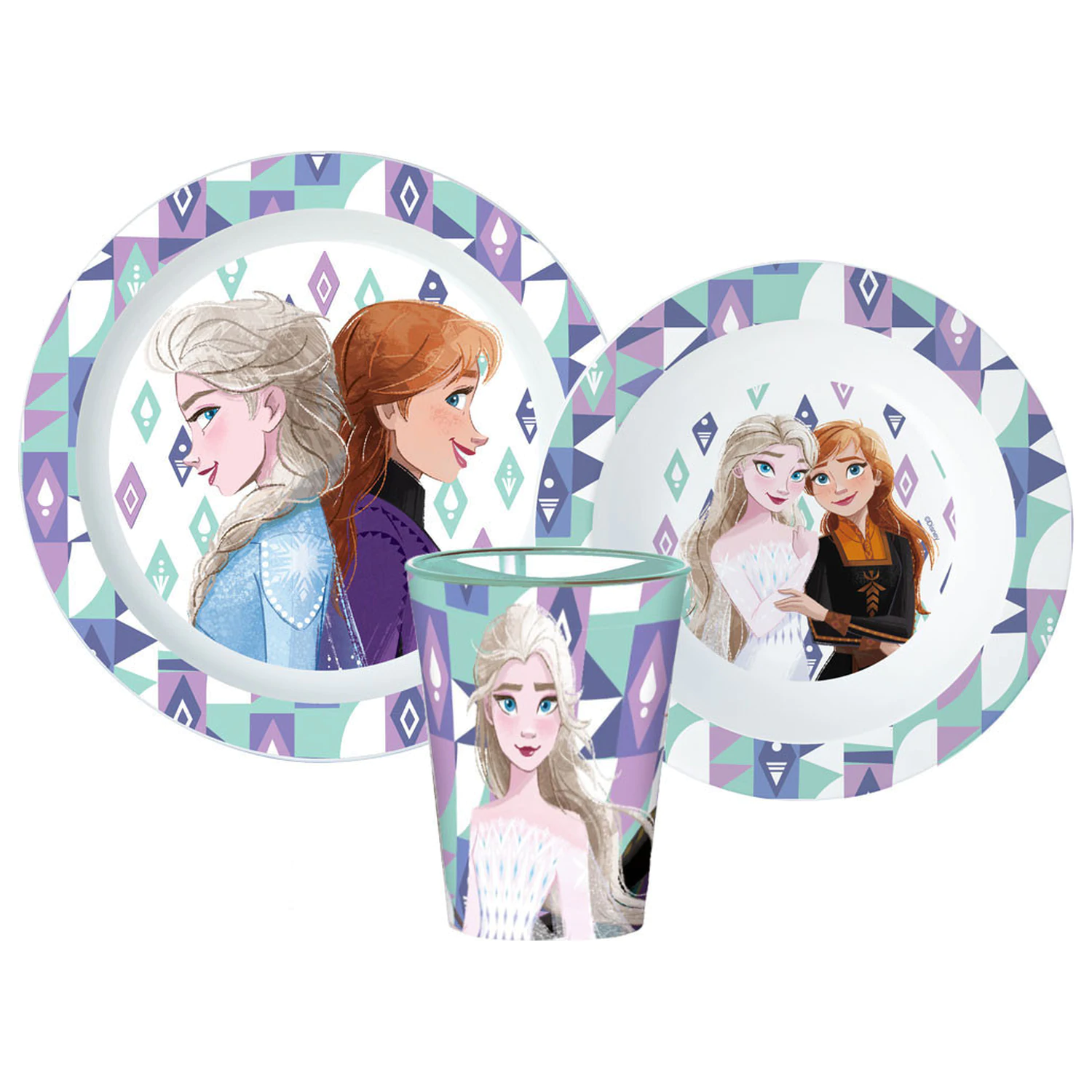 Disney Frozen Ice Magic zastawa stołowa zestaw naczyń obiadowych, Micro Plastic Set, ze szklanką 260 ml zdjęcie produktu