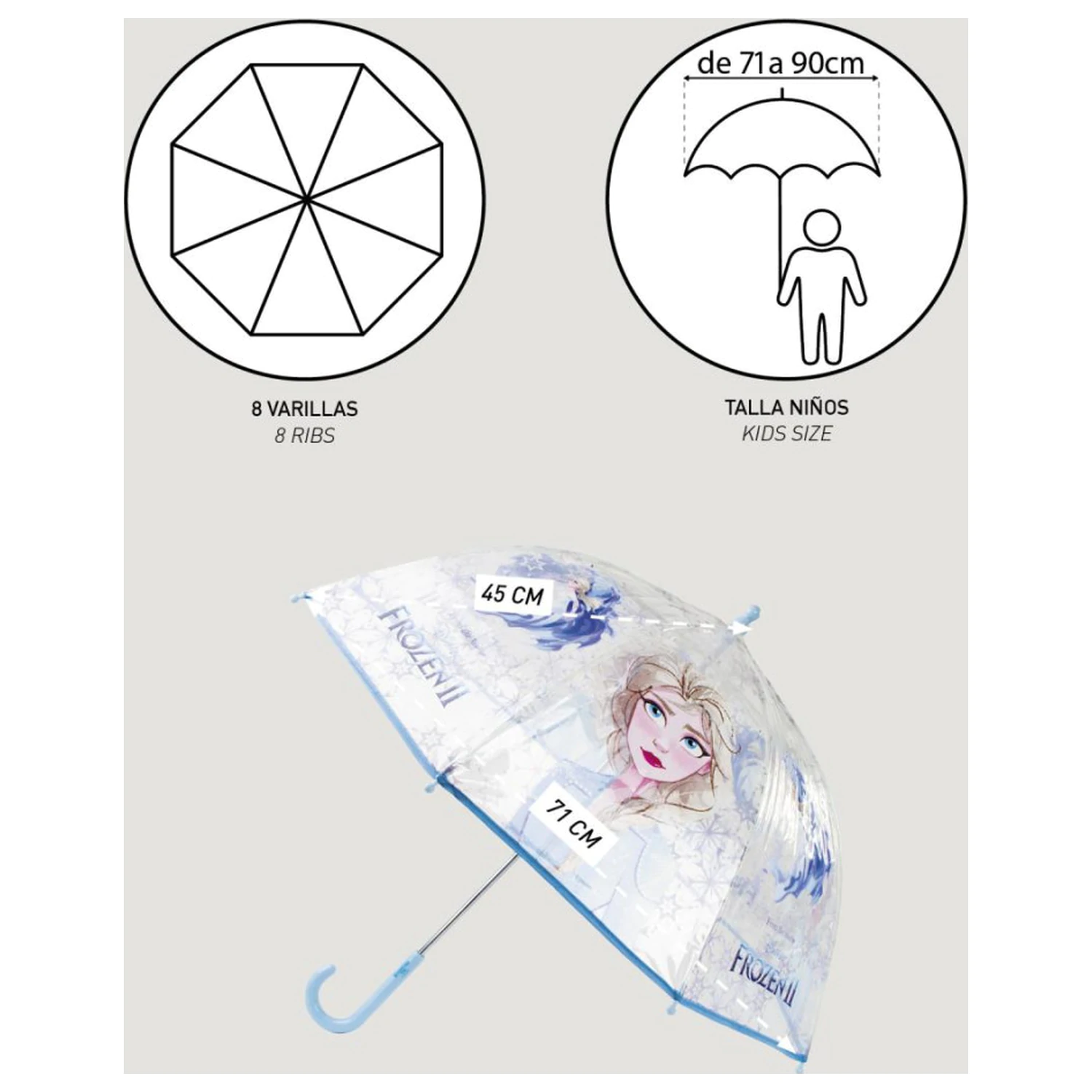 Disney Frozen Ice Queen Parasol dziecięcy przezroczysty Ø71 cm zdjęcie produktu