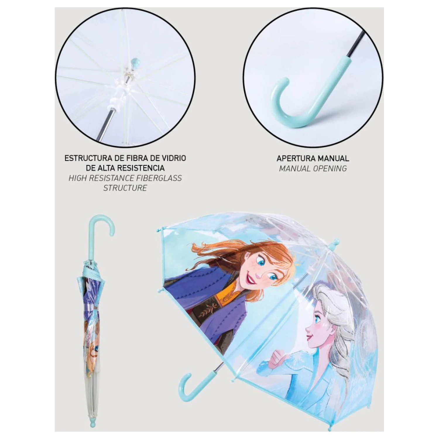 Disney Frozen Icy Drizzle Dziecięca Przezroczysta Parasolka Ø71 cm zdjęcie produktu