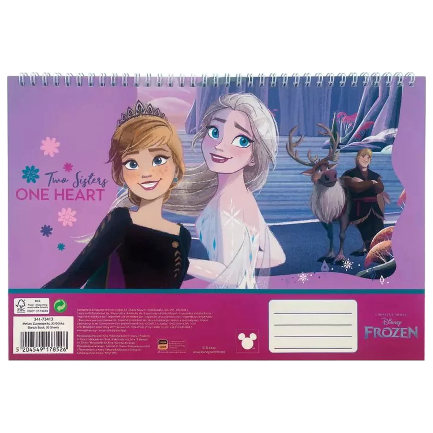 Disney Frozen One Heart szkicownik spiralny A4, 30 arkuszy zdjęcie produktu