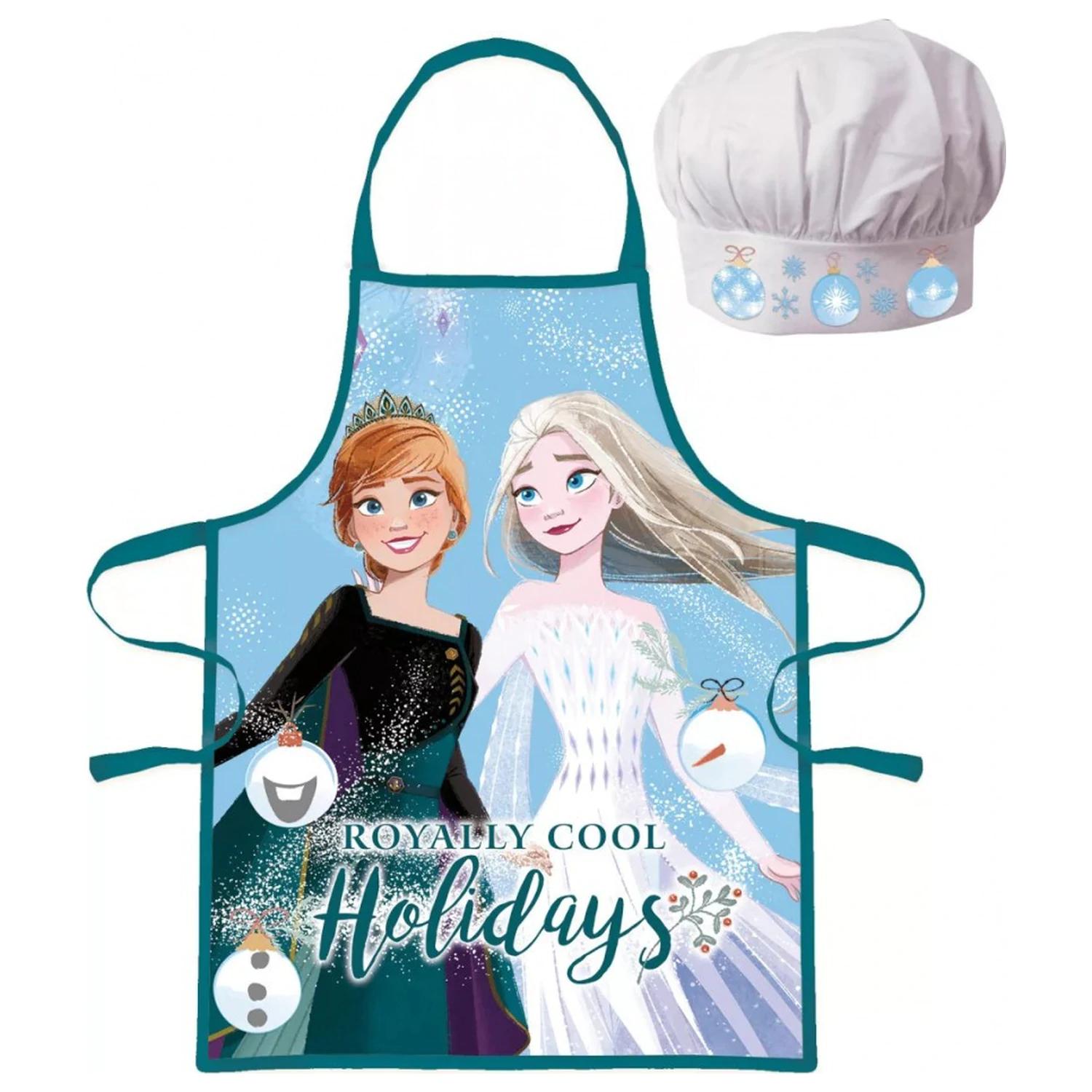 Disney Frozen Royally Cool Świąteczny Fartuch i Plastikowy Zestaw Naczyń Stołowych zdjęcie produktu