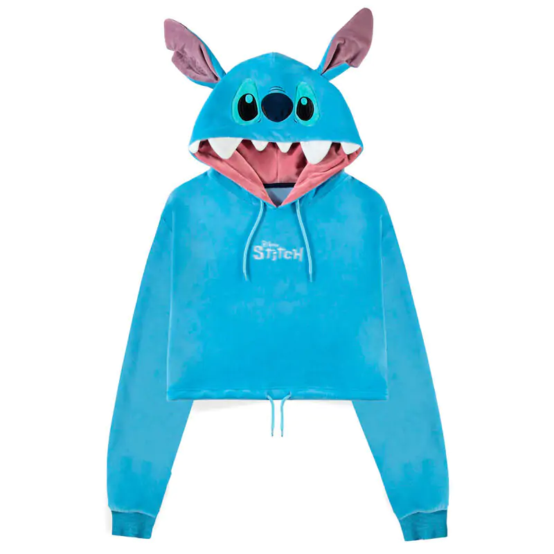 Disney Lilo & Stitch - Stitch damska krótka bluza z kapturem (cropped hoodie) zdjęcie produktu