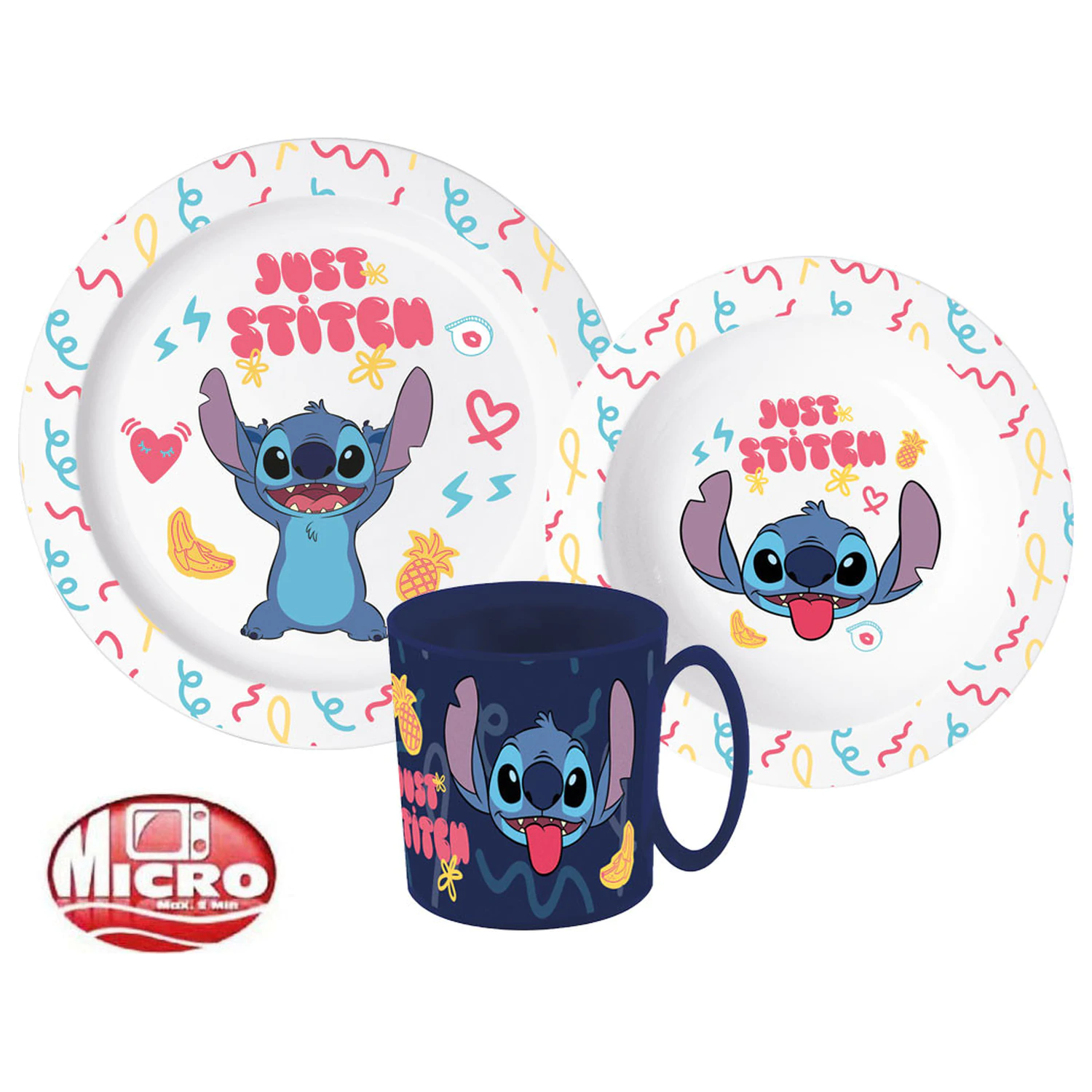 Disney Lilo & Stitch Palms Zestaw Obiadowy, Zestaw Mikro Plastikowy z Kubkiem zdjęcie produktu