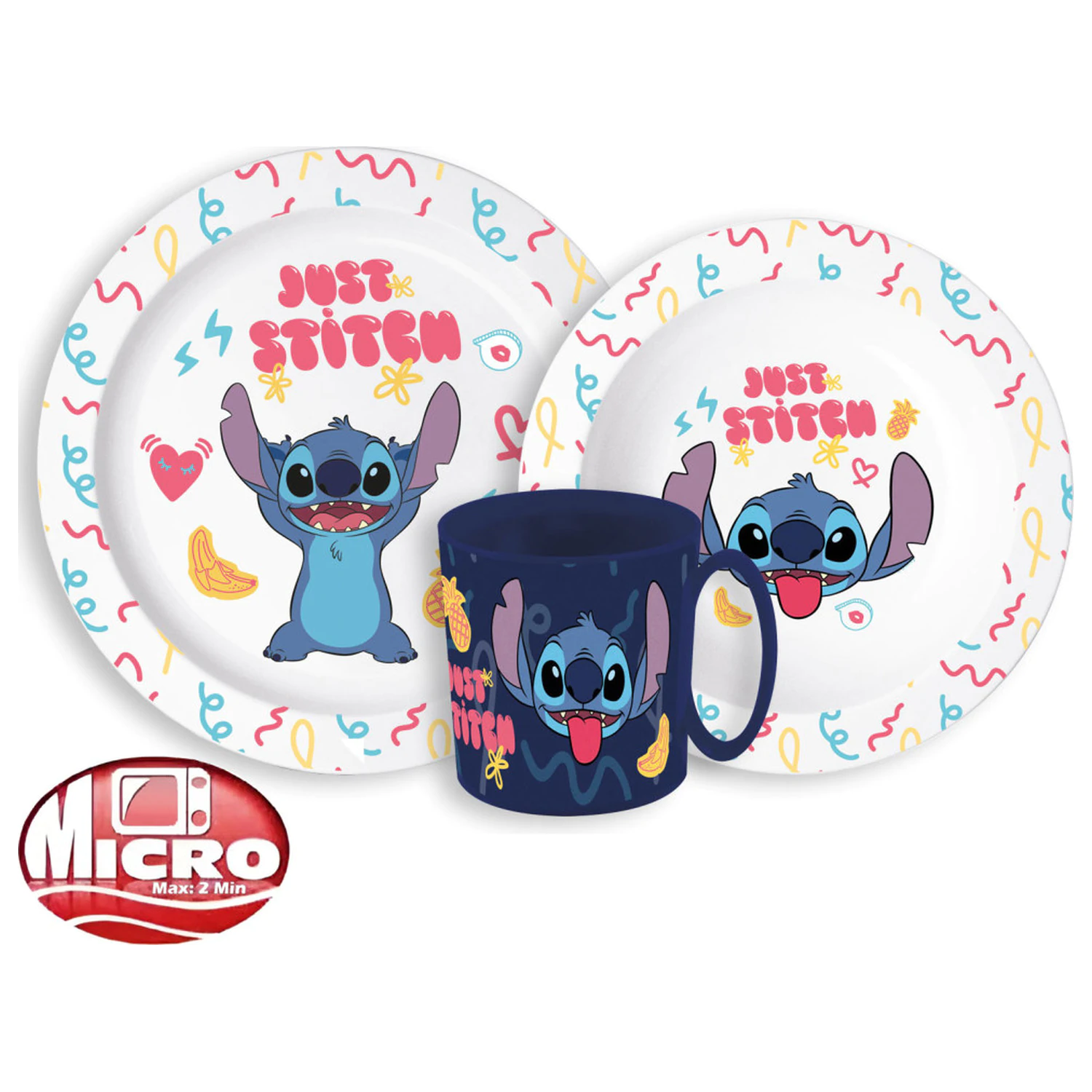 Disney Lilo & Stitch Palms Zestaw obiadowy, Zestaw z mikro plastiku z kubkiem zdjęcie produktu