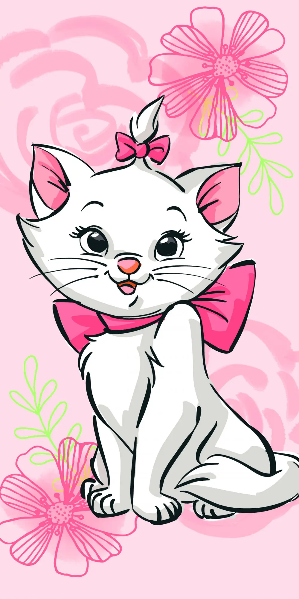 Disney Marie Cat Ręcznik kąpielowy, ręcznik plażowy Różowy Kwiat 70*140cm zdjęcie produktu