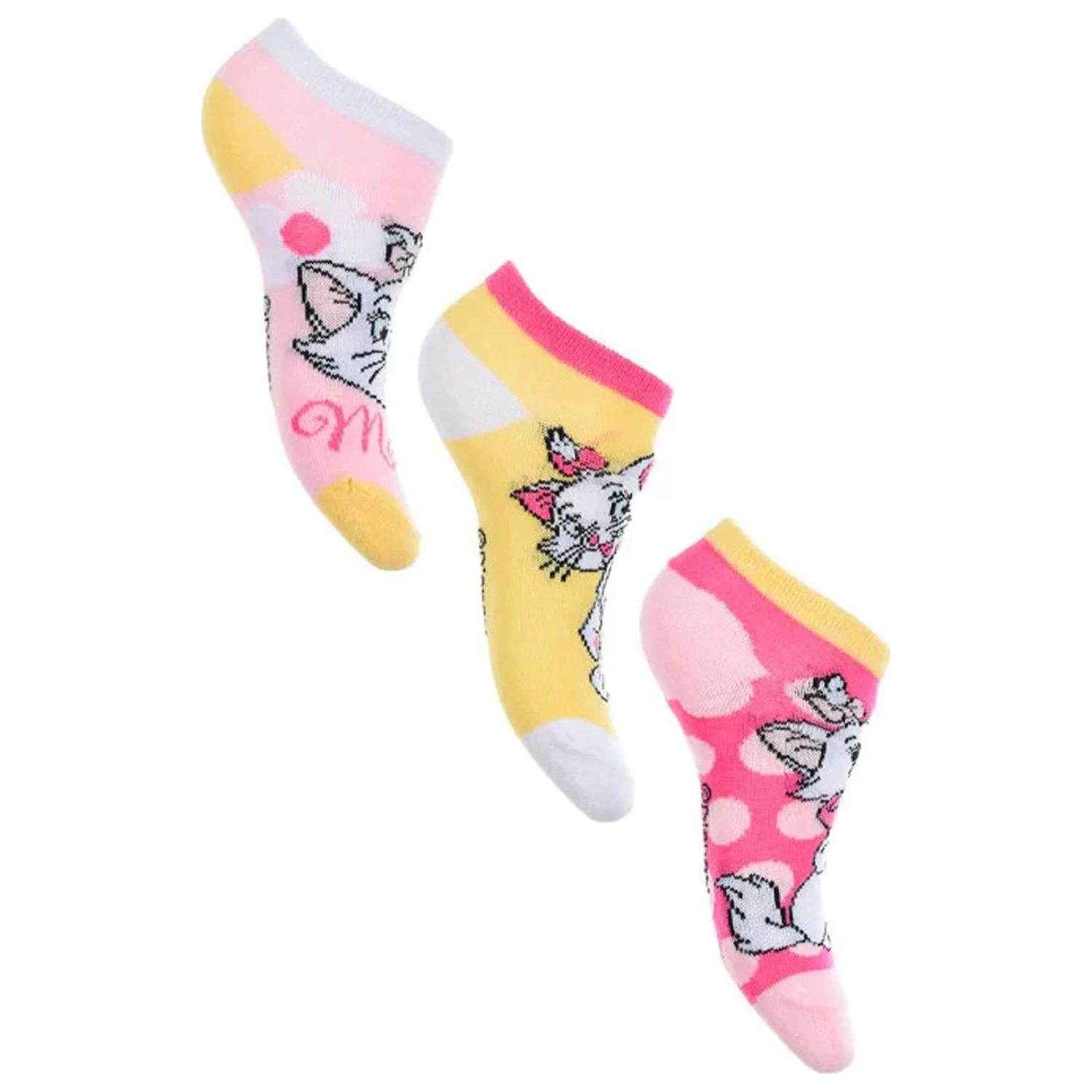 Disney Marie Dots Yellow Dziecięce sekretne skarpetki 27/30 zdjęcie produktu