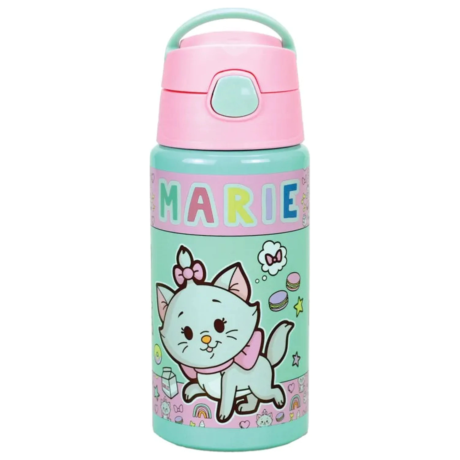Disney Marie Little Lady aluminiowa butelka na wodę ze słomką i wieszakiem 500 ml zdjęcie produktu