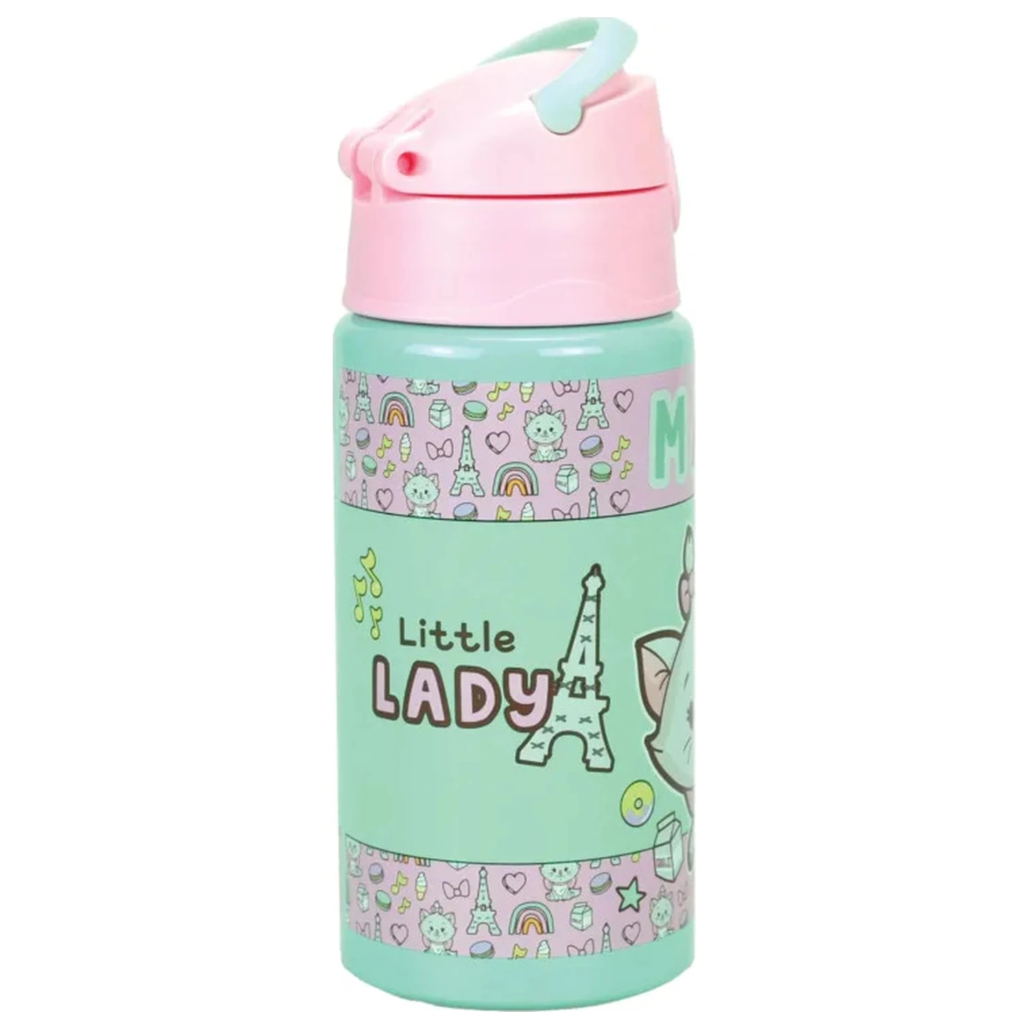 Disney Marie Little Lady aluminiowa butelka na wodę ze słomką i wieszakiem 500 ml zdjęcie produktu