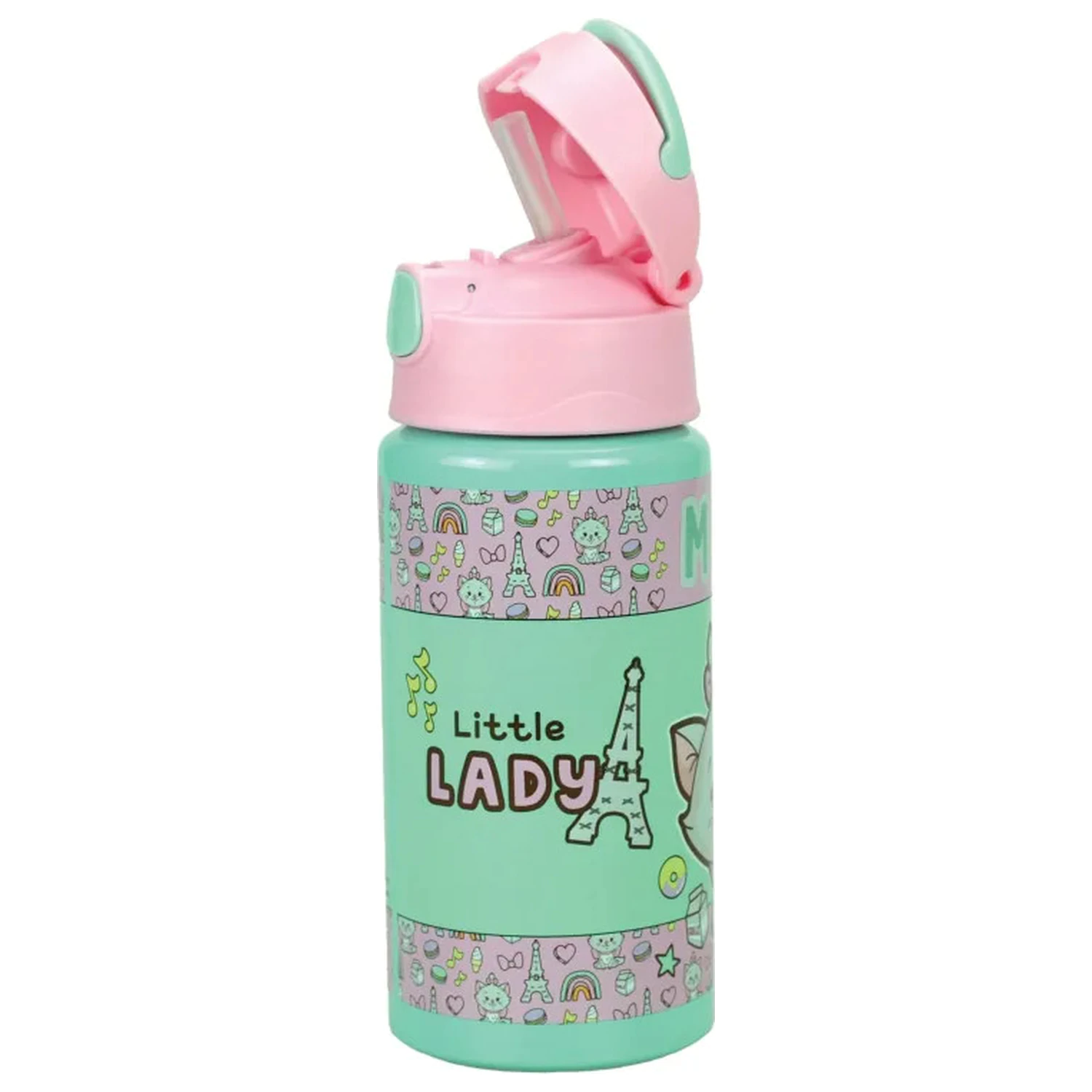 Disney Marie Little Lady aluminiowa butelka na wodę ze słomką i wieszakiem 500 ml zdjęcie produktu