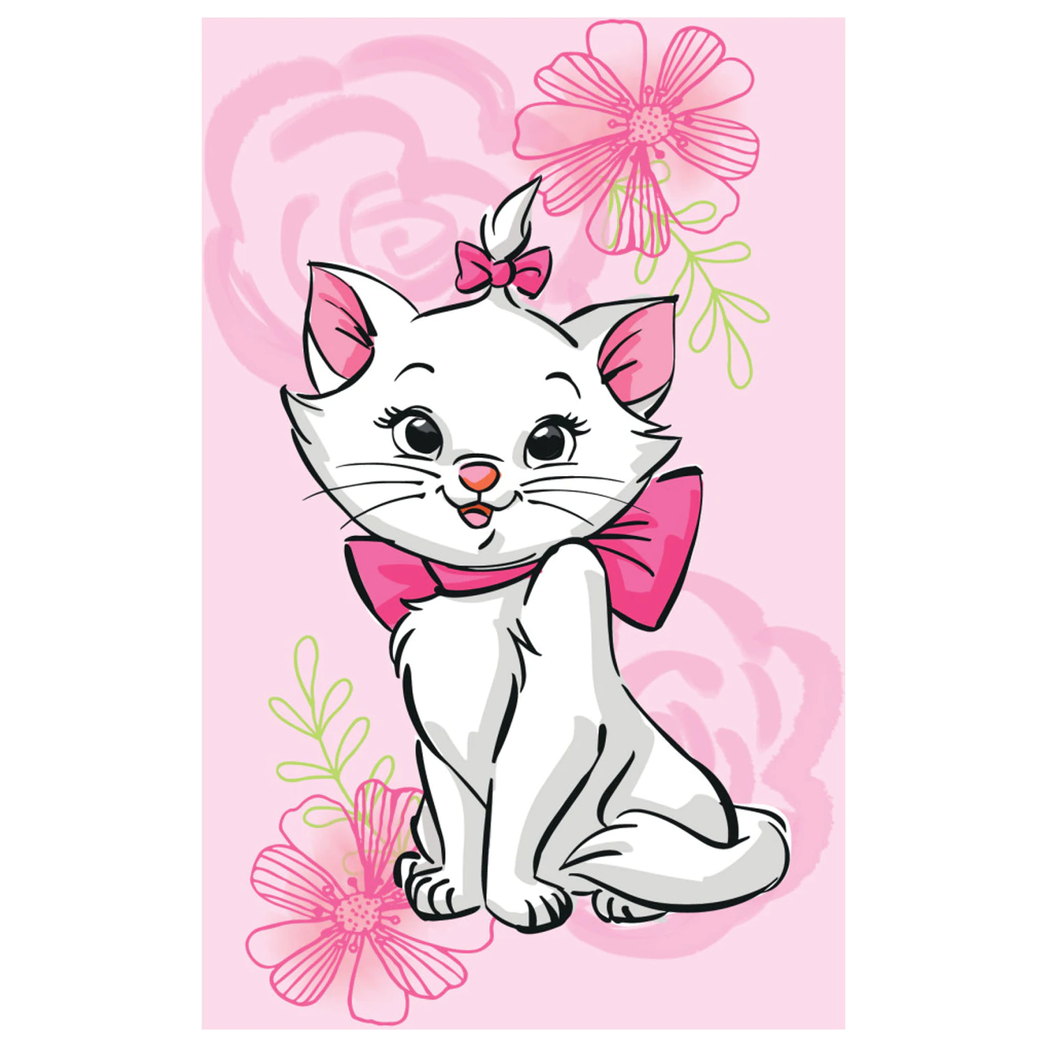 Disney Marie Pink Flower Kocyk Polarowy 100x150cm zdjęcie produktu