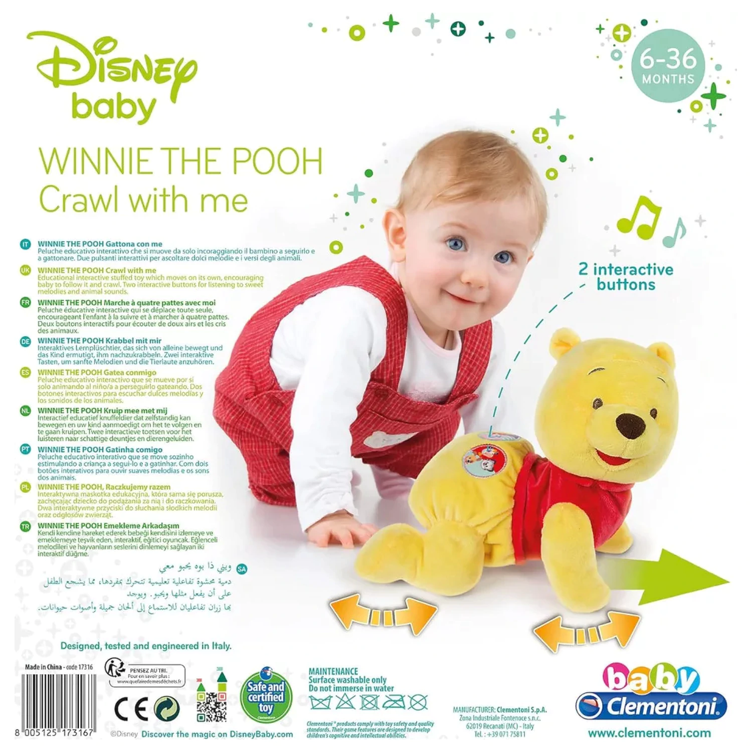 Disney Kubuś Puchatek Happy interaktywna pluszowa figurka raczkująca zdjęcie produktu