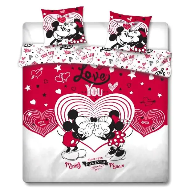 Disney Mickey i Minnie Love poszwa na kołdrę łóżko 135 cm zdjęcie produktu