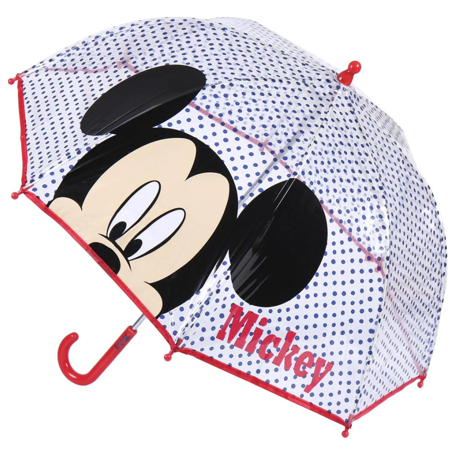 Disney Mickey Blue Dots Przezroczysta parasolka dla dzieci zdjęcie produktu