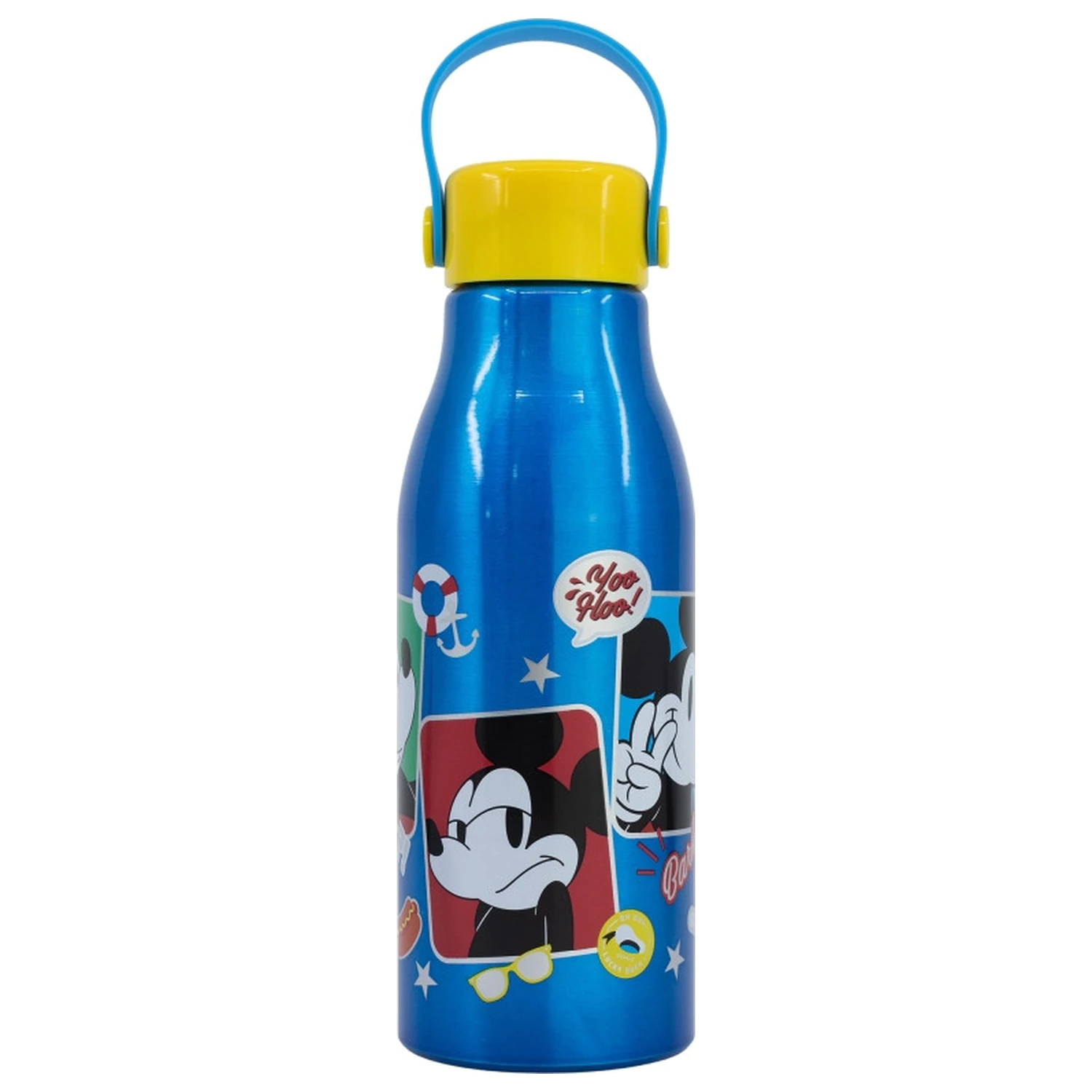 Disney Mickey Fun-Tastic Flexi Aluminiowa Butelka na Wodę z Zakrętką i Wieszakiem, 760 ml zdjęcie produktu