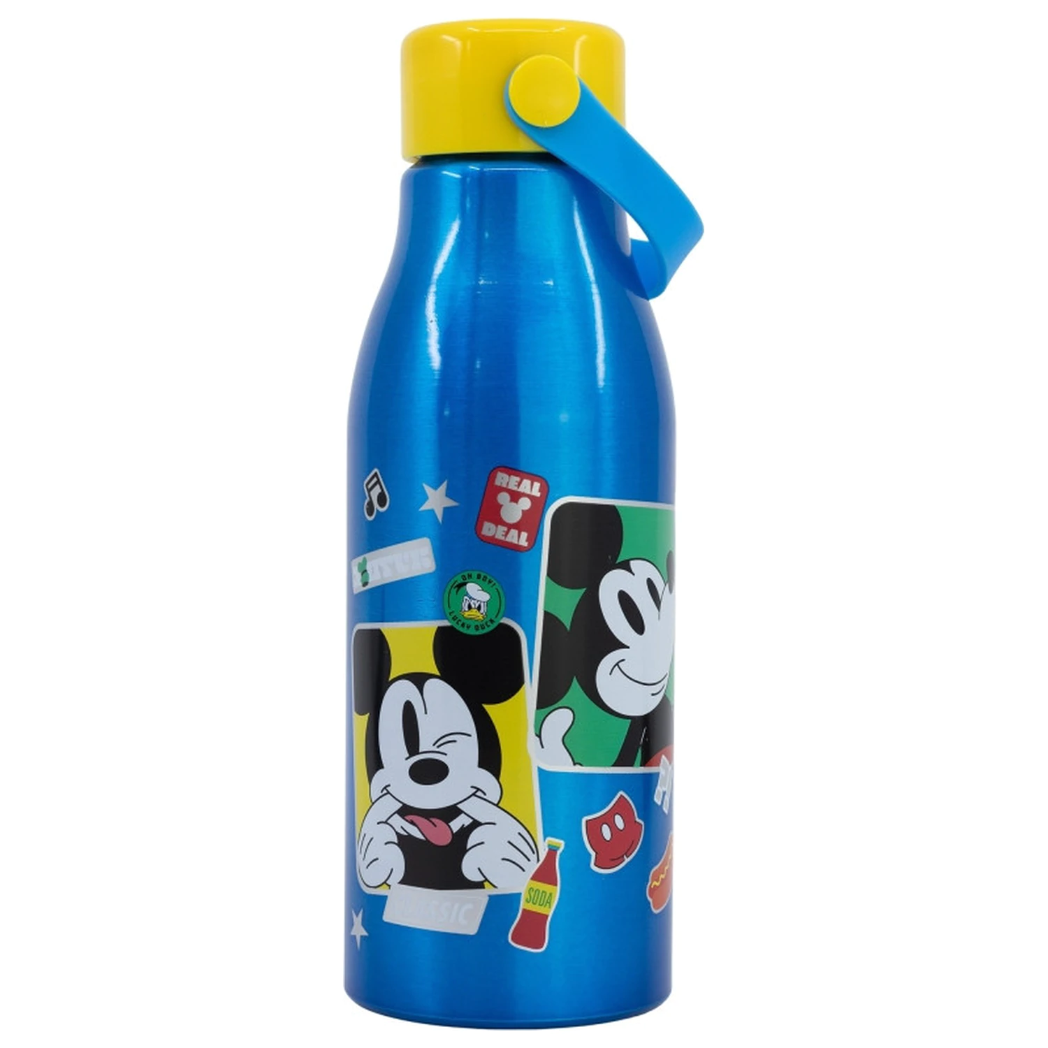 Disney Mickey Fun-Tastic Flexi Aluminiowa Butelka na Wodę z Zakrętką i Wieszakiem, 760 ml zdjęcie produktu