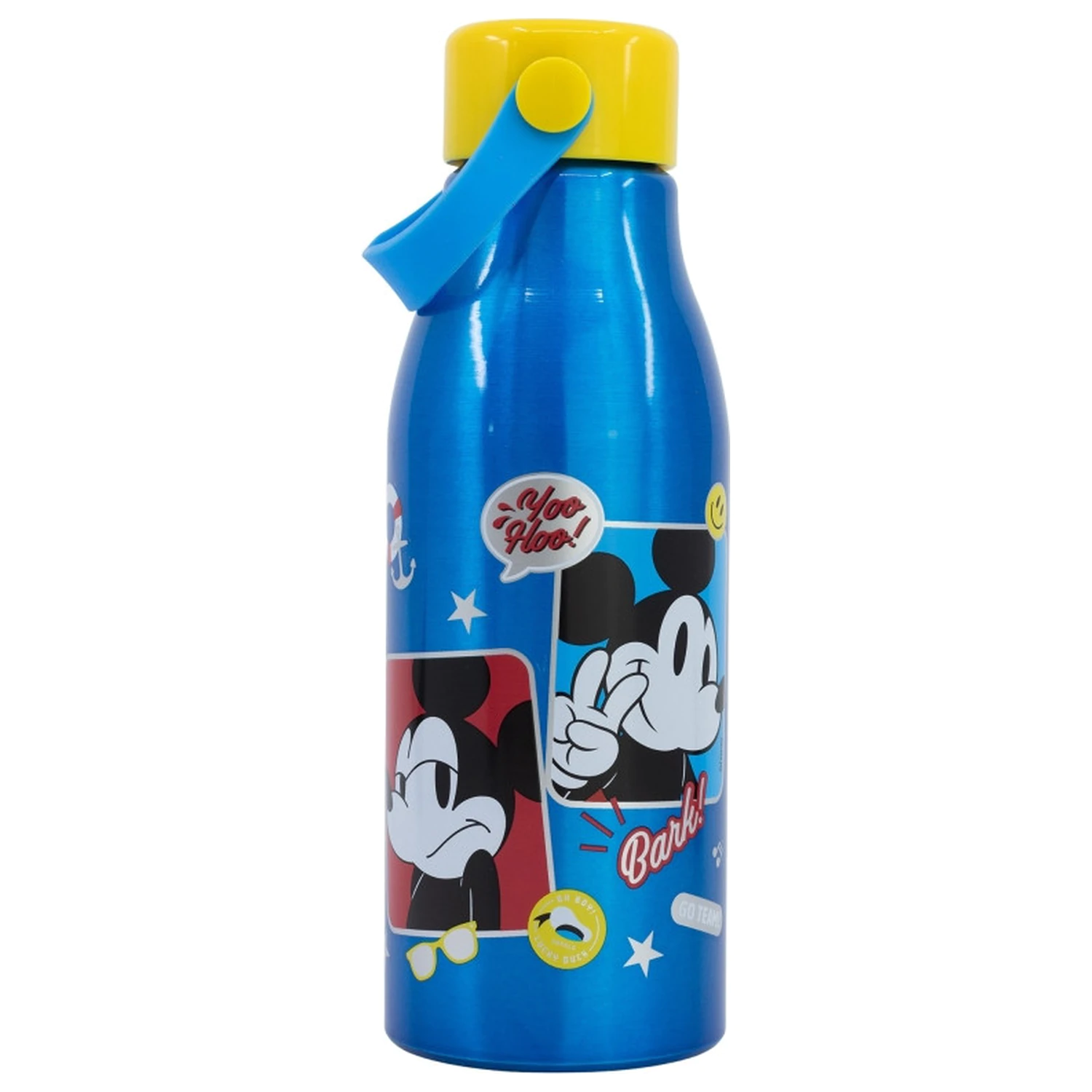 Disney Mickey Fun-Tastic Flexi Aluminiowa Butelka na Wodę z Zakrętką i Wieszakiem, 760 ml zdjęcie produktu