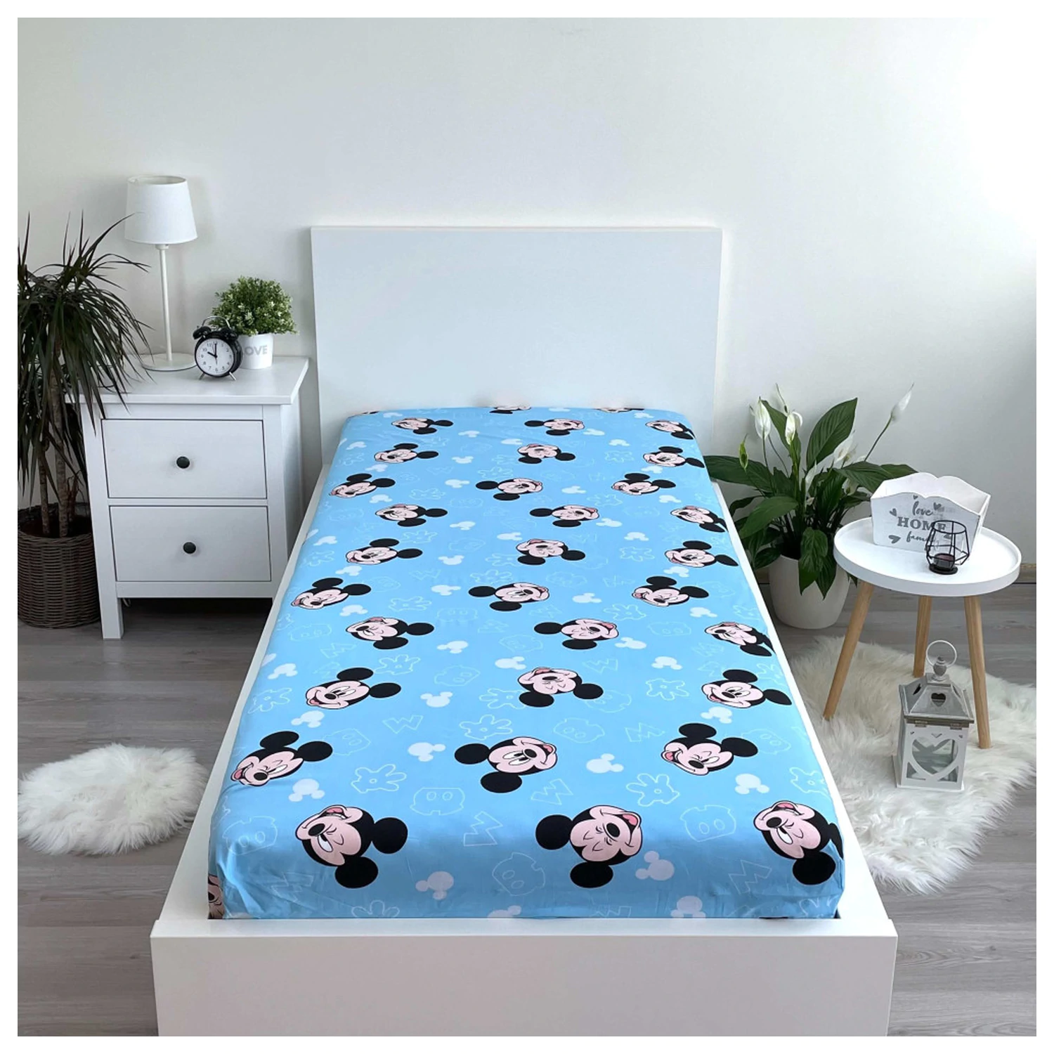 Disney Mickey Funny Head Prześcieradło z Gumką 90x200 cm zdjęcie produktu