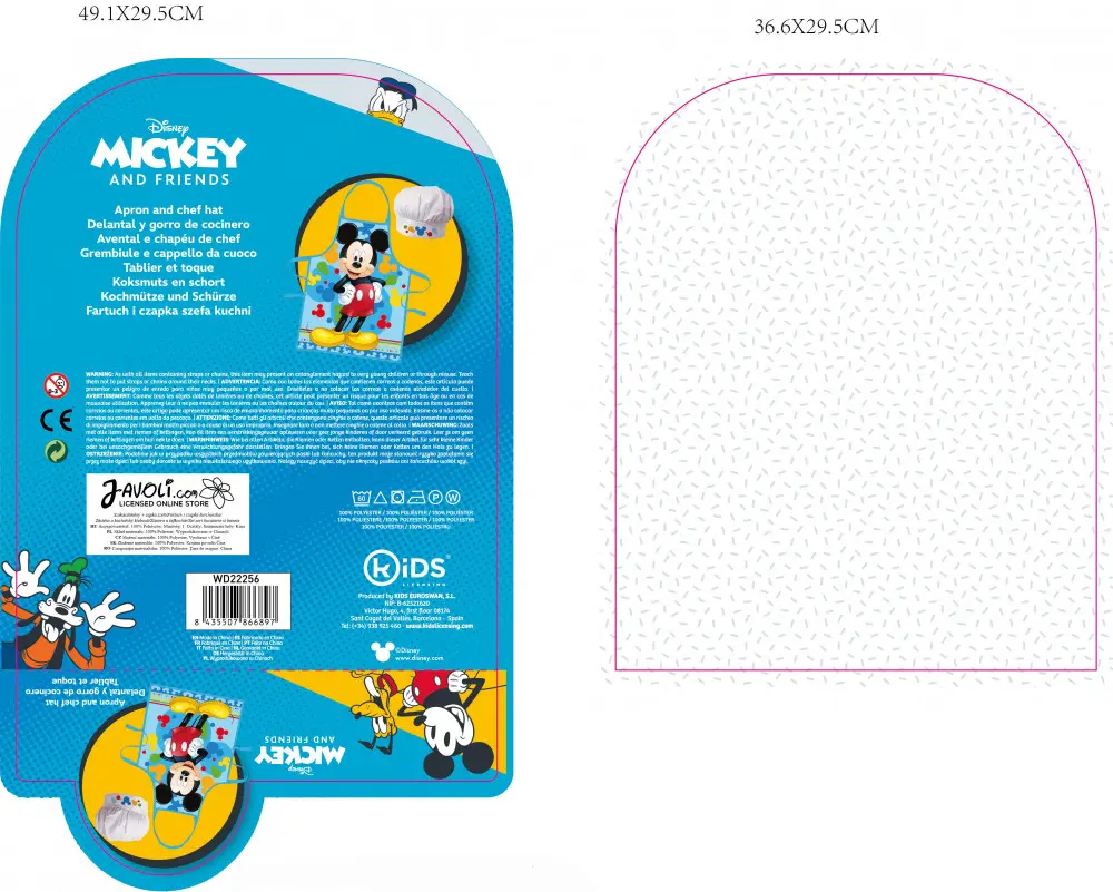 Disney Mickey fartuszek dziecięcy zestaw 2 częściowy zdjęcie produktu