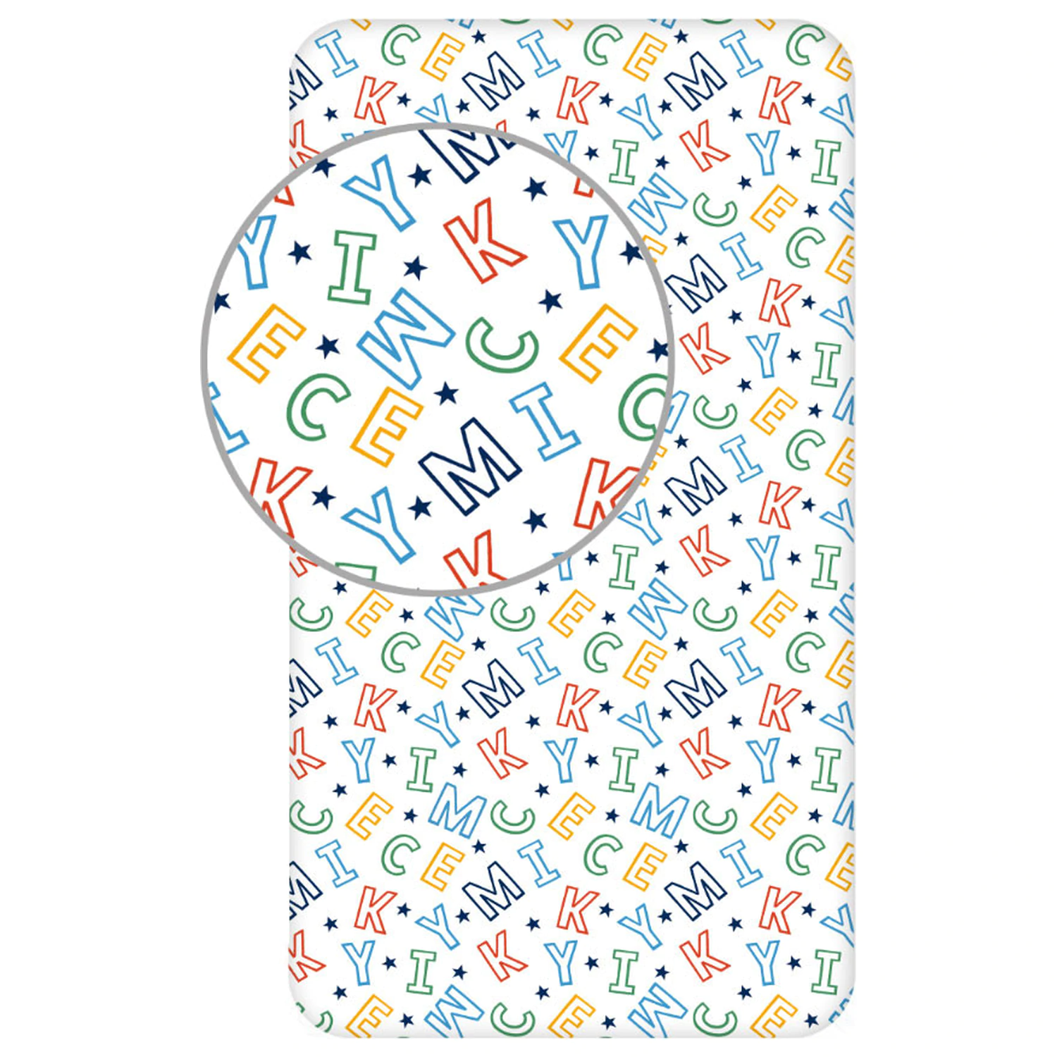 Disney Mickey Letters prześcieradło z gumką 90x200 cm zdjęcie produktu