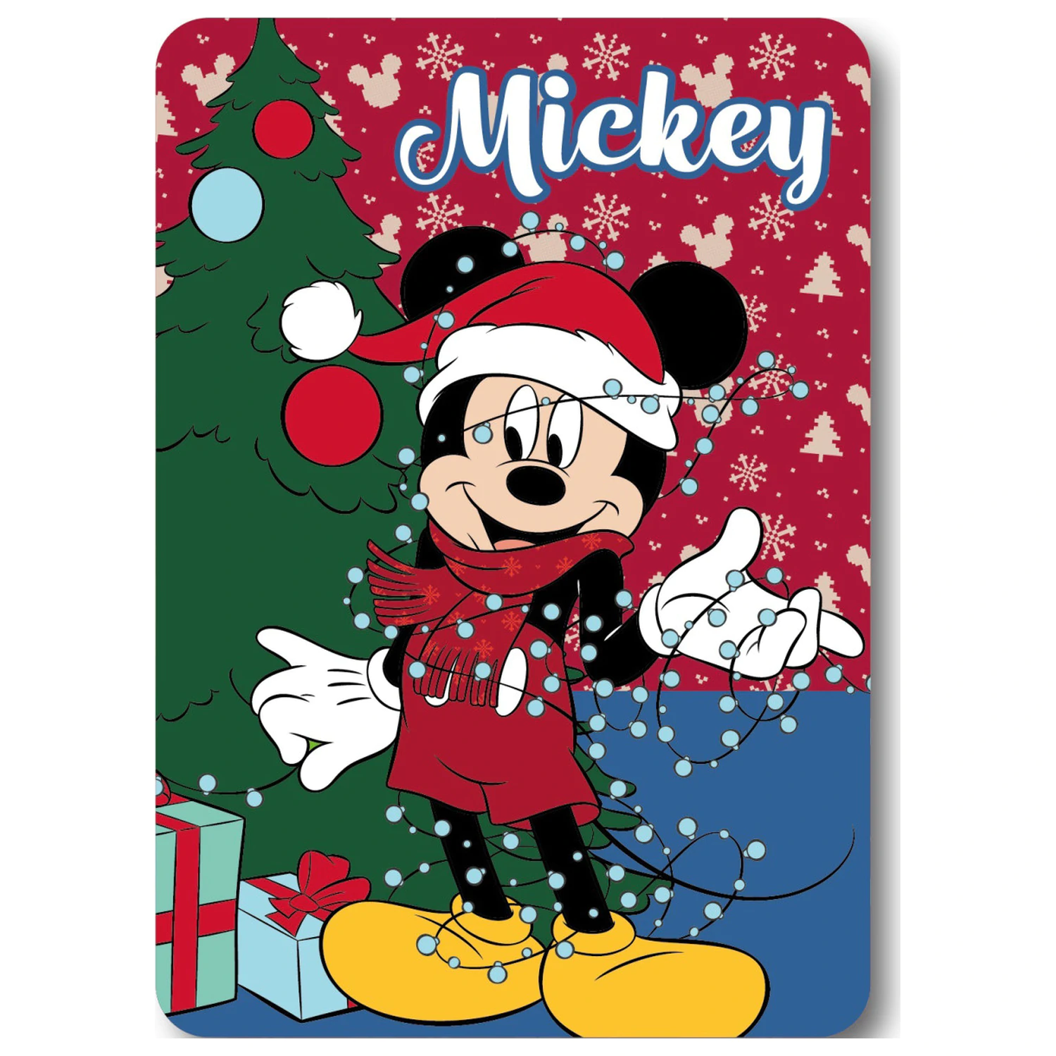Disney Mickey Lights Świąteczny koc polarowy zdjęcie produktu