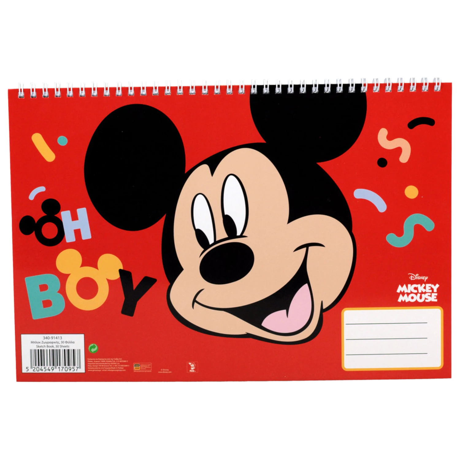 Disney Mickey Oh Boy A4 Spiral Sketchbook, 30 arkuszy zdjęcie produktu