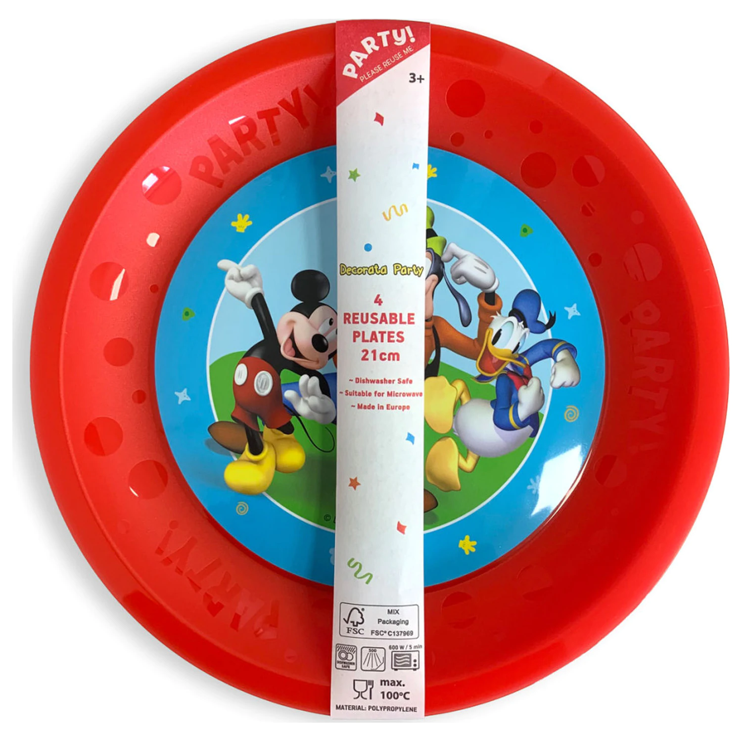 Disney Mickey Rock the House micro premium plastikowy talerz 4-częściowy zestaw 21 cm zdjęcie produktu