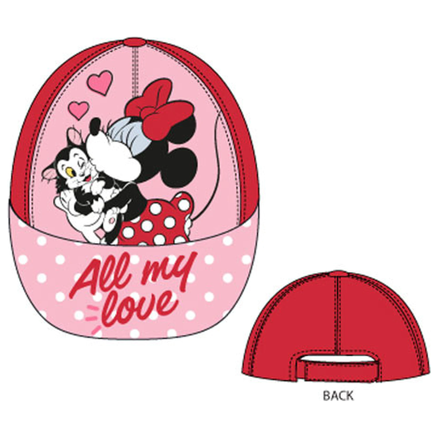 Disney Minnie All My Love Red dziecięca czapka bejsbolowa 54 cm zdjęcie produktu