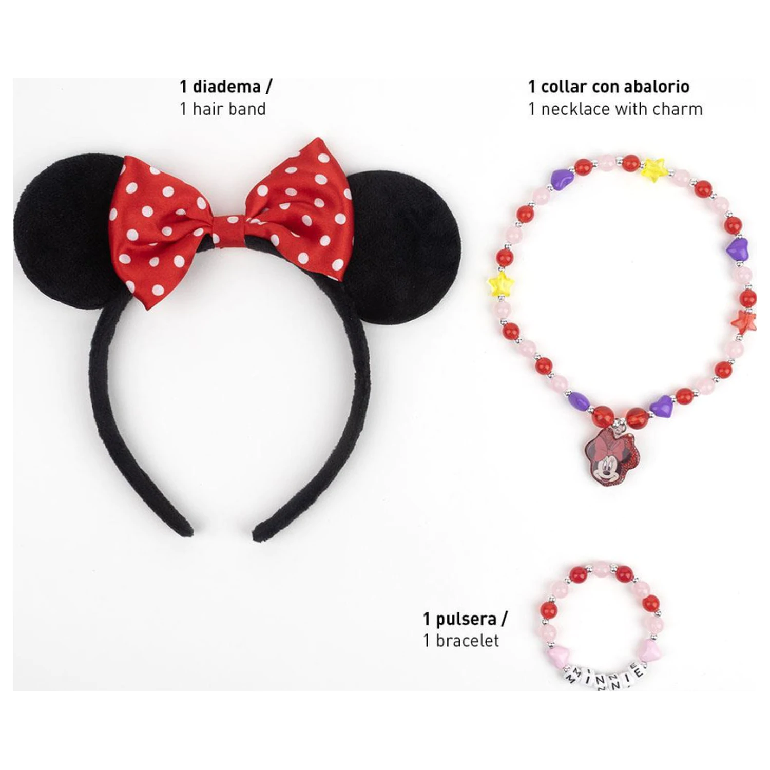 Disney Minnie Charms biżuteria i zestaw z opaską na głowę zdjęcie produktu