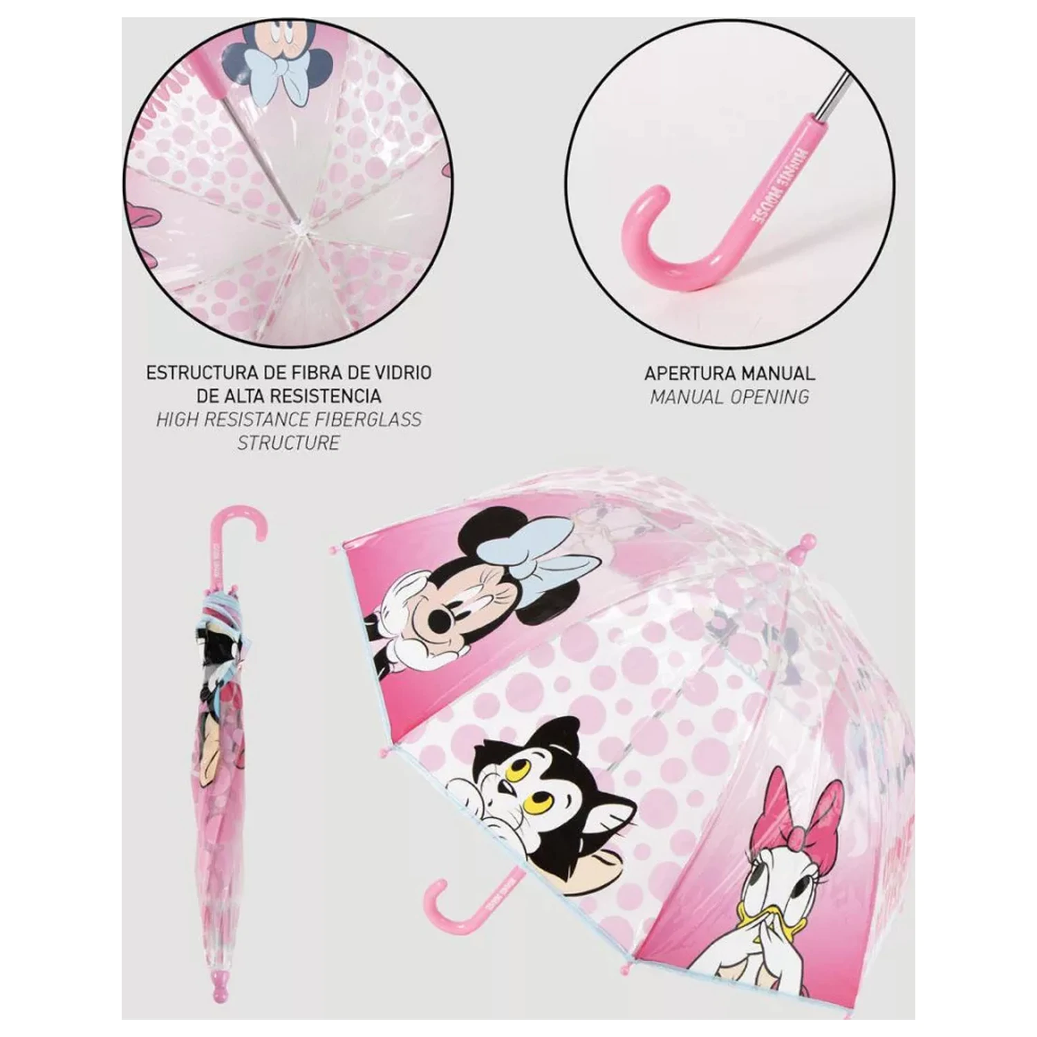 Disney Minnie Mouse Friends Forever Przezroczysta parasolka dla dzieci Ø71 cm zdjęcie produktu
