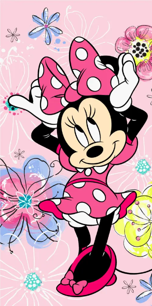 Disney Minnie Ręcznik Plażowy, Pink Bow Ręcznik Kąpielowy 70*140cm zdjęcie produktu