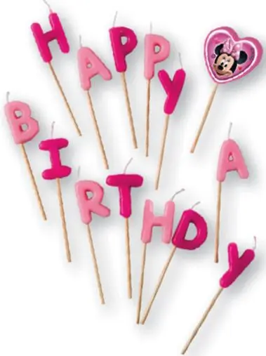 Disney Minnie świeca Happy Birthday zdjęcie produktu
