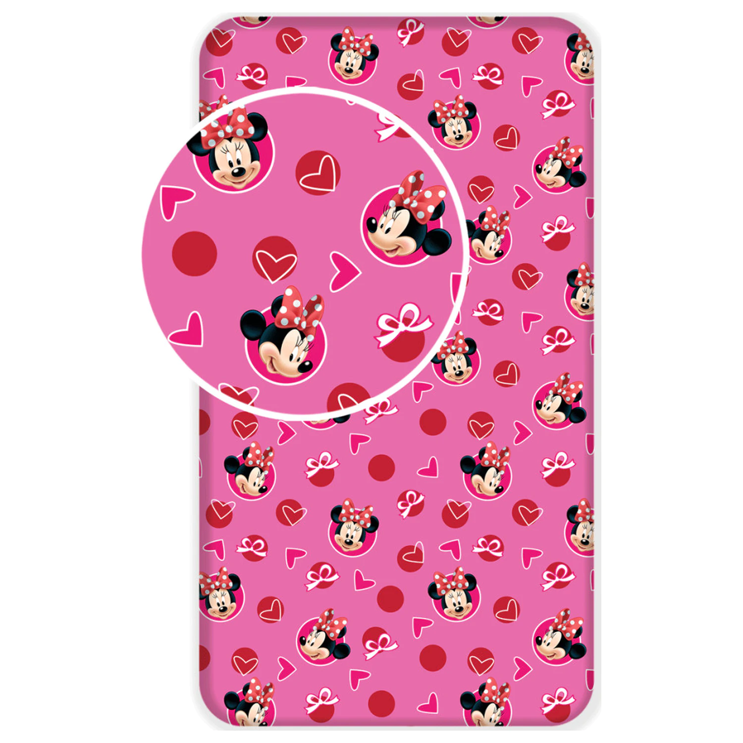 Disney Minnie Hearts Prześcieradło z Gumką 90x200 cm zdjęcie produktu