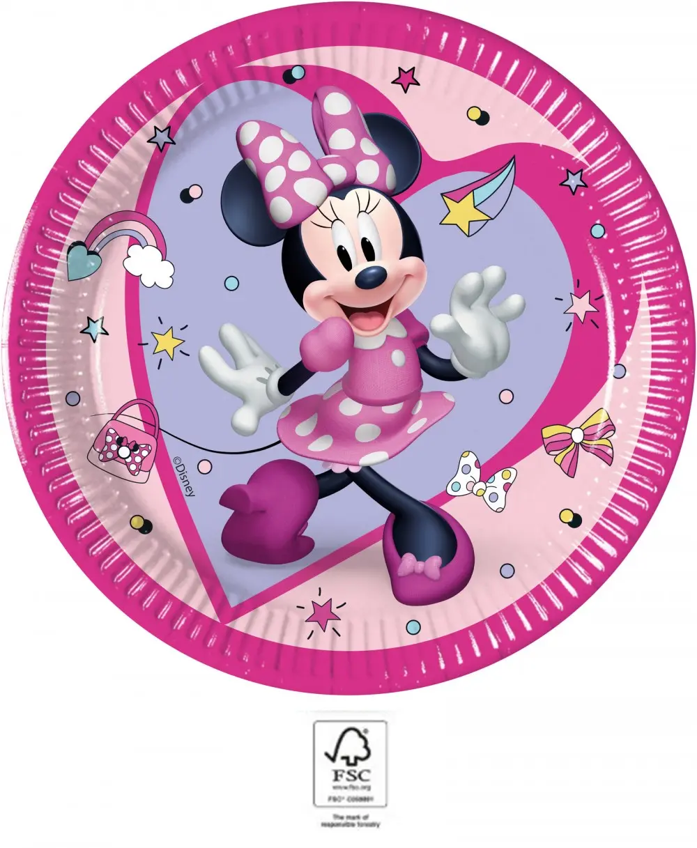 Disney Minnie Junior papierowe talerze 8 sztuk 20 cm FSC zdjęcie produktu
