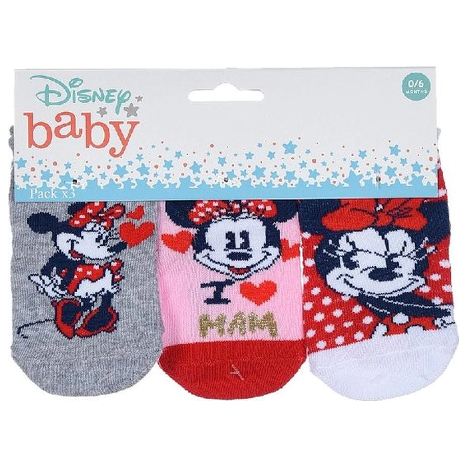 Disney Minnie Love Mom skarpetki niemowlęce 0-6 miesięcy zdjęcie produktu