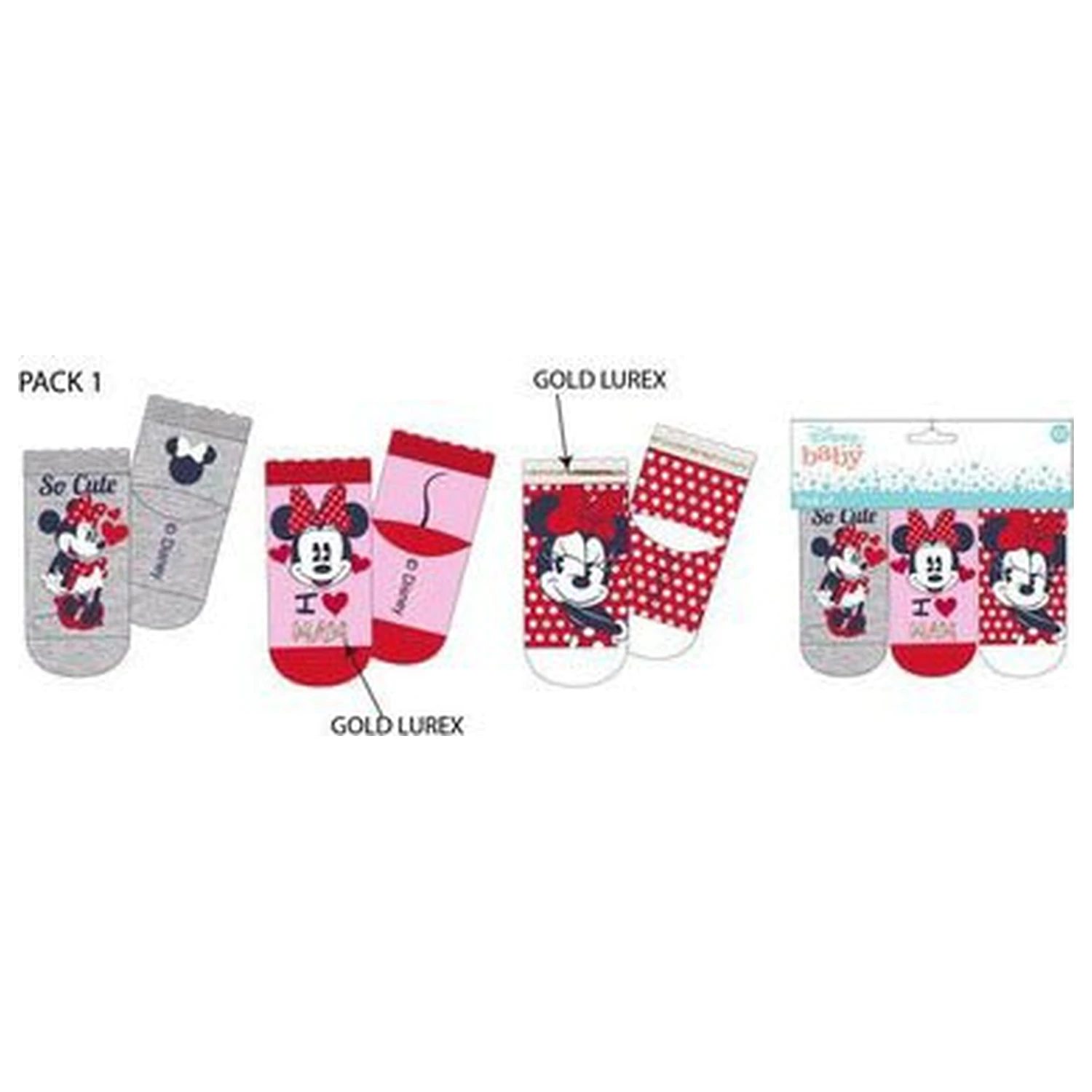 Disney Minnie Love Mom skarpetki niemowlęce 0-6 miesięcy zdjęcie produktu