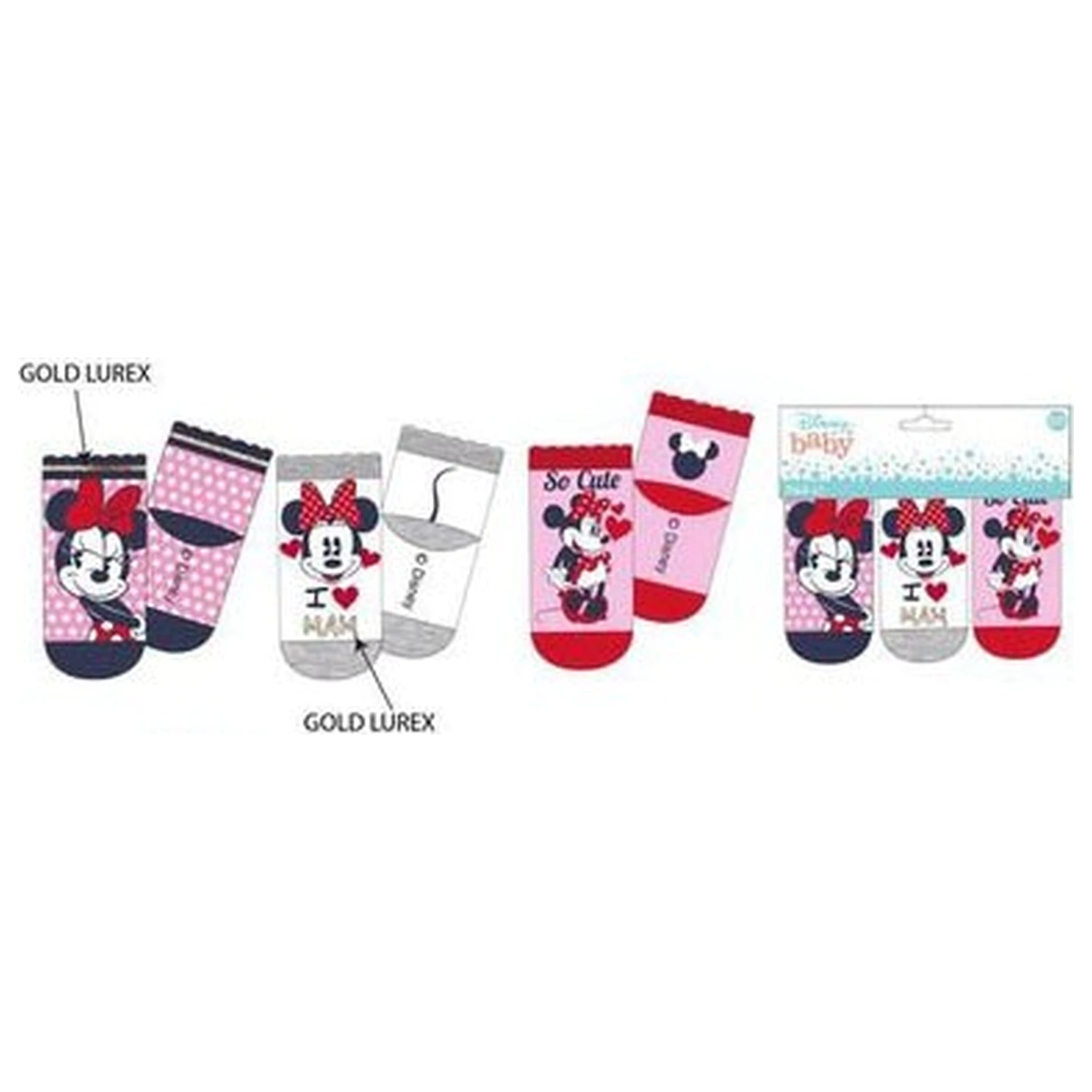 Disney Minnie Love Mam Różowe skarpetki niemowlęce 6-12 miesięcy zdjęcie produktu