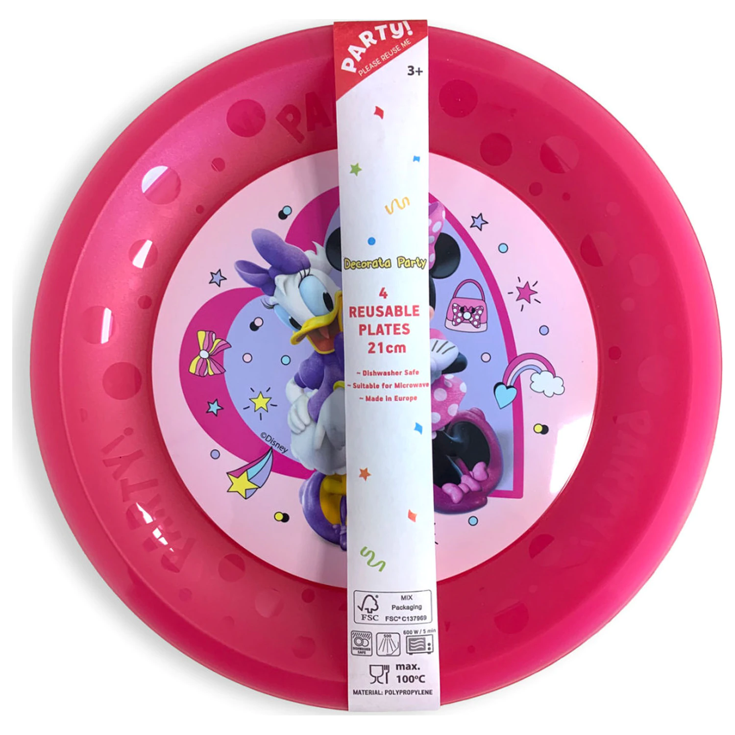 Disney Minnie Makes Me Smile micro premium plastikowy płaski talerz 4-częściowy zestaw 21 cm zdjęcie produktu