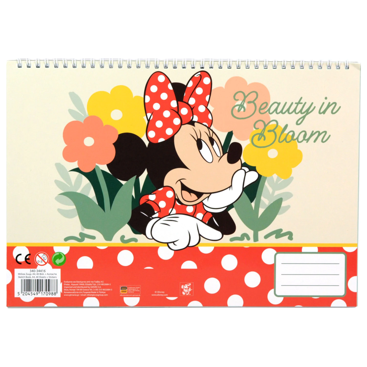 Disney Minnie Nomadic Spirit A/4 Spiralny Szkicownik z 40 Naklejkami zdjęcie produktu