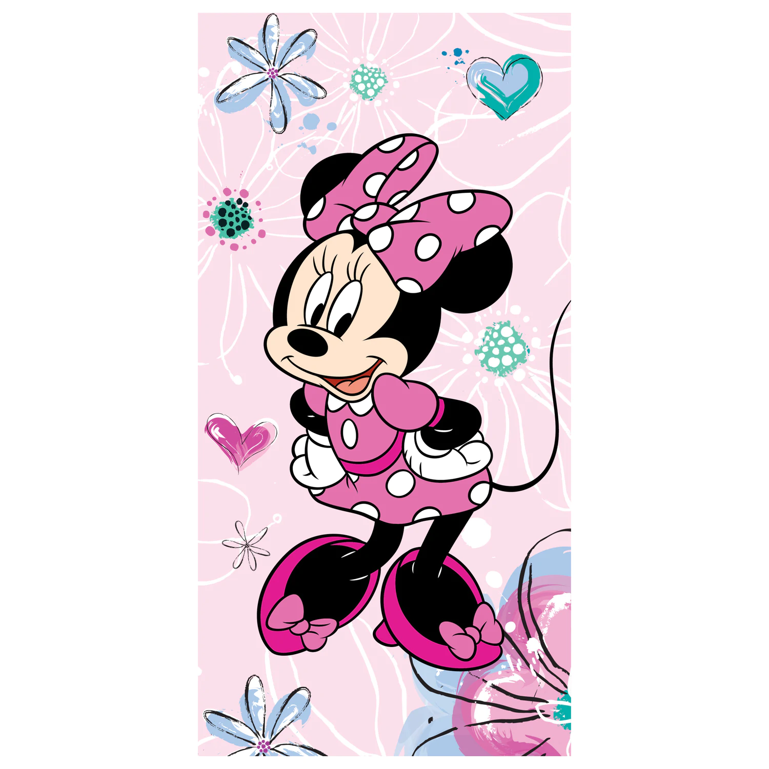 Disney Minnie Różowy Kwiatowy Ręcznik zdjęcie produktu
