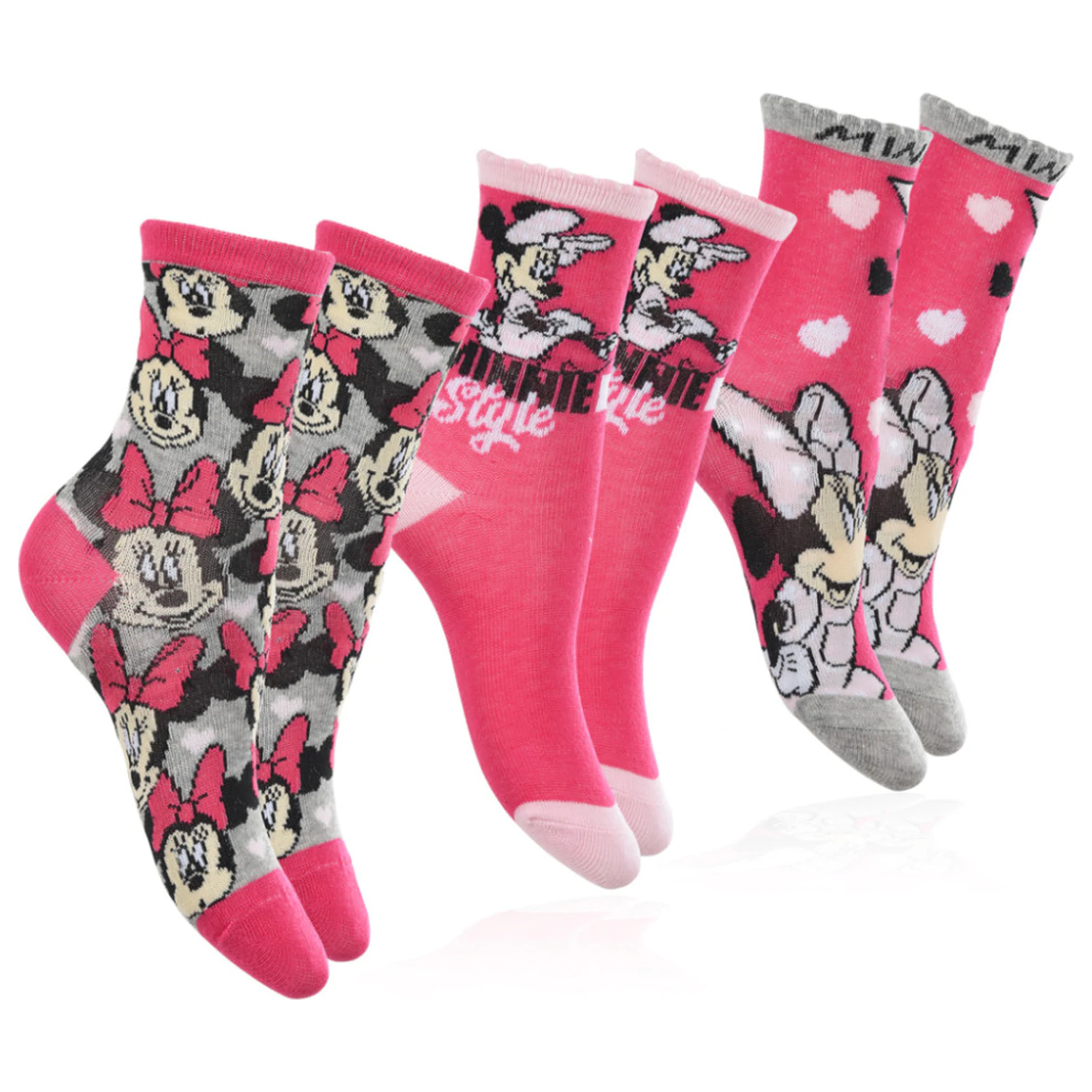 Disney Minnie Pink Style Skarpetki dla dzieci 31/34 zdjęcie produktu