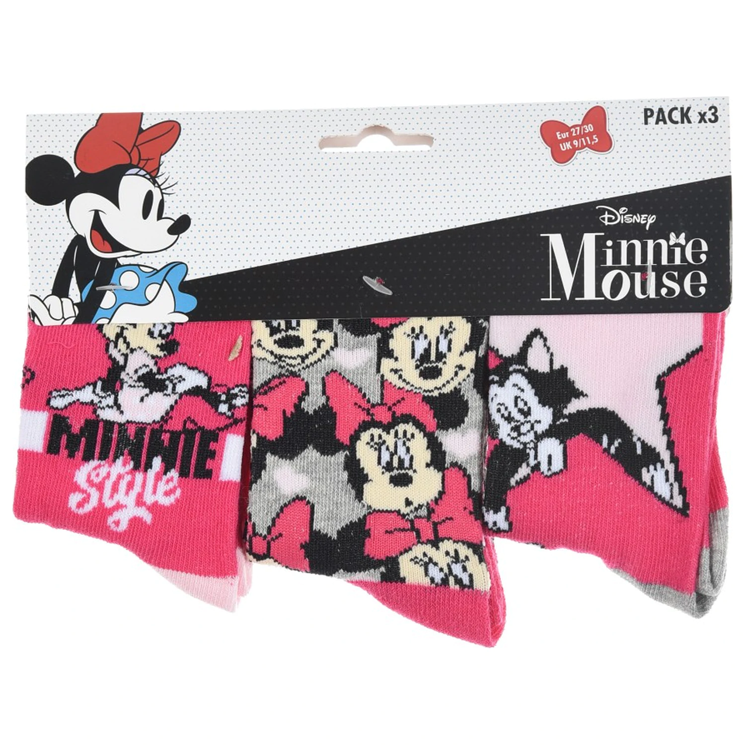 Disney Minnie Pink Style Skarpetki dla dzieci 31/34 zdjęcie produktu