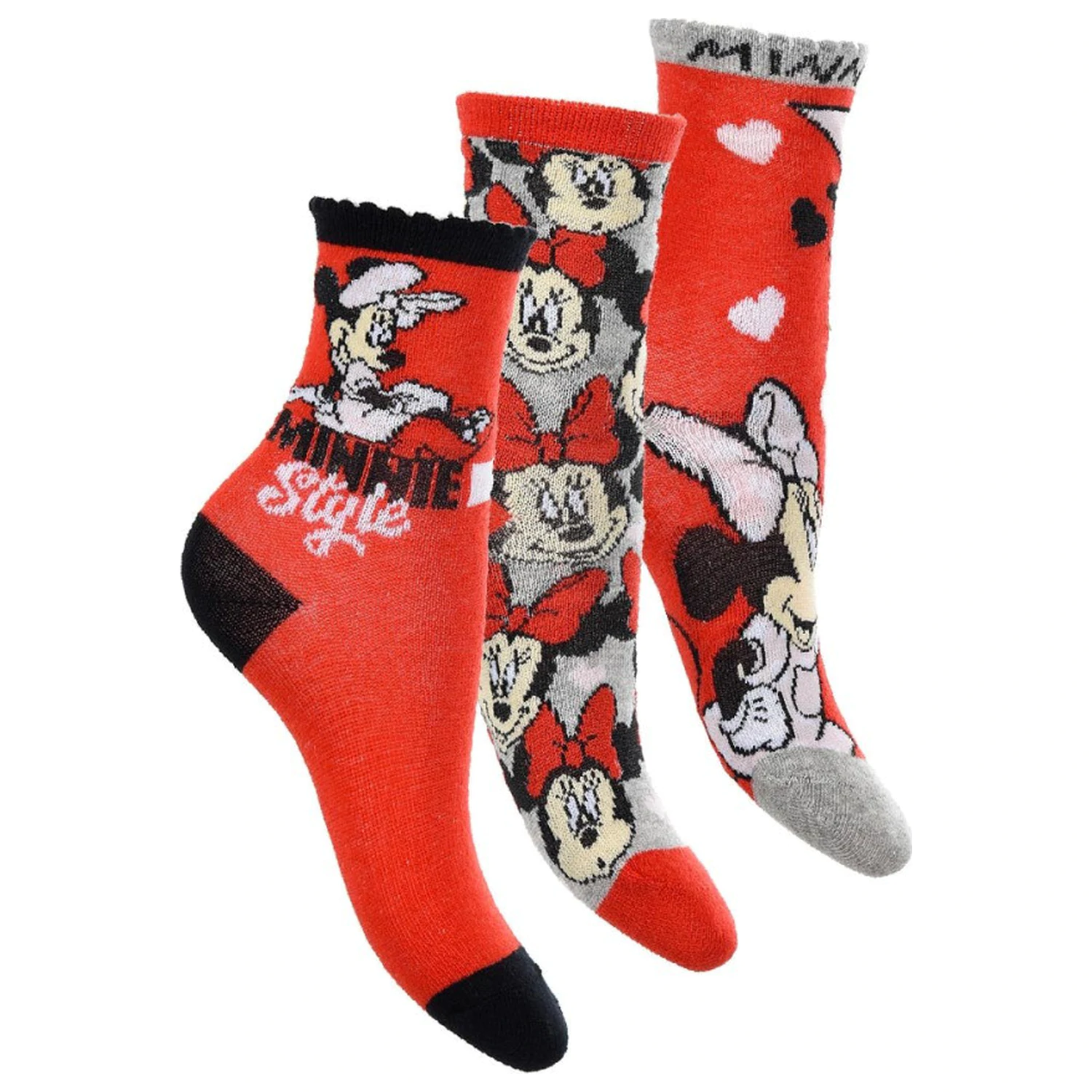 Disney Minnie Czerwone Stylowe Skarpetki Dziecięce 27/30 zdjęcie produktu