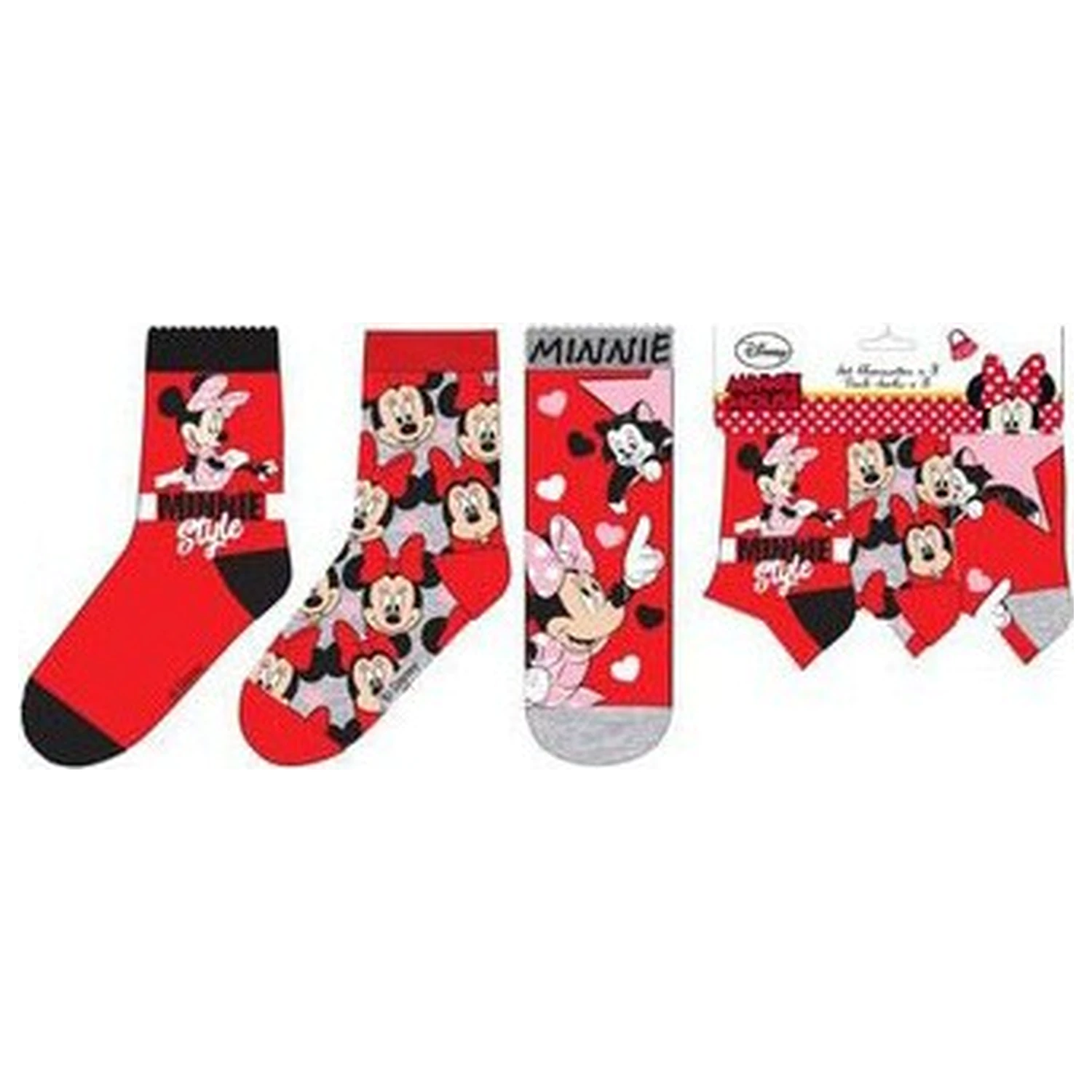 Disney Minnie Czerwony Styl Dziecięce Skarpetki 31/34 zdjęcie produktu